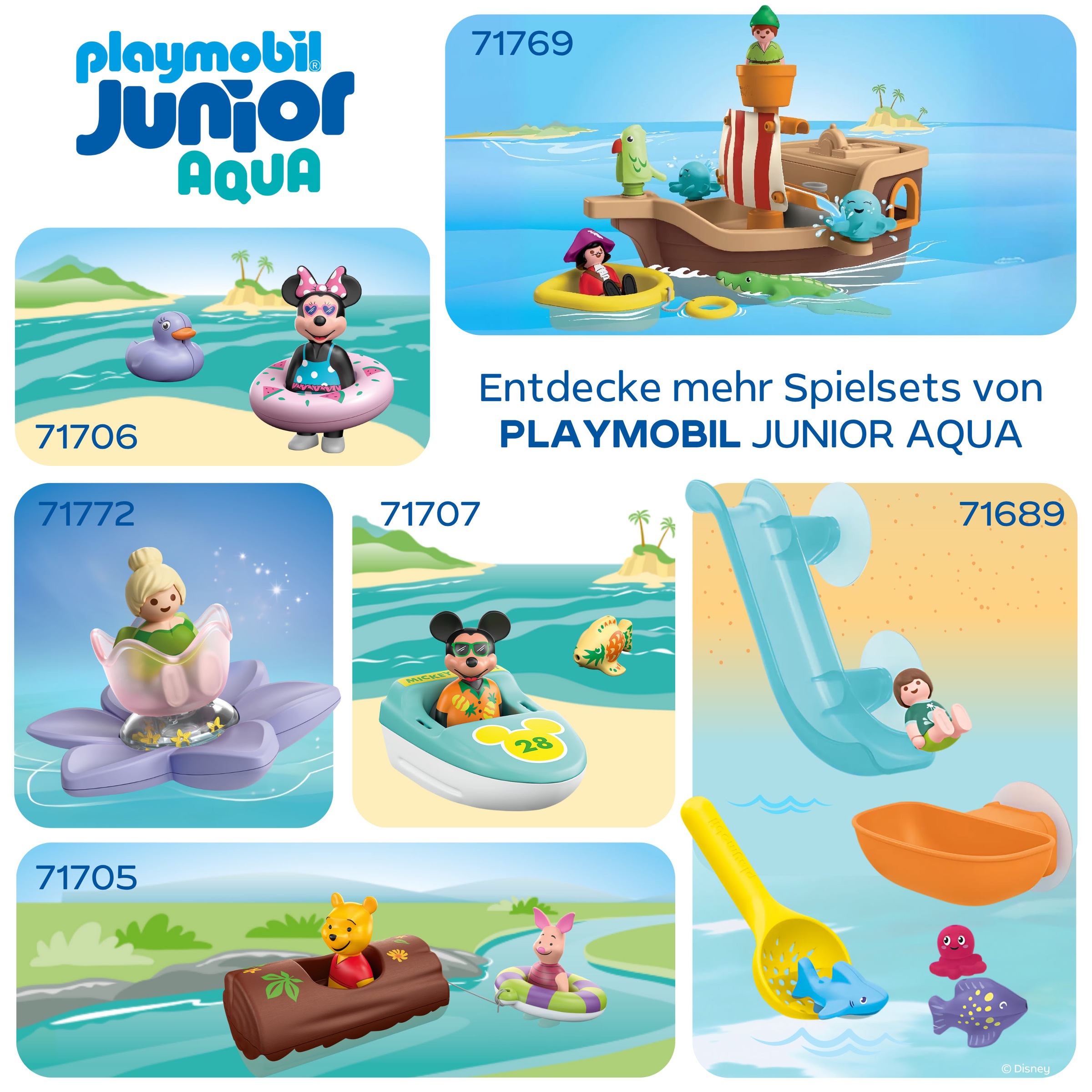 Playmobil® Konstruktions-Spielset »Peter Pans Piratenschiff mit Wasserspritzspaß (71769), JUNIOR & Disney«, (12 St.), Made in Europe