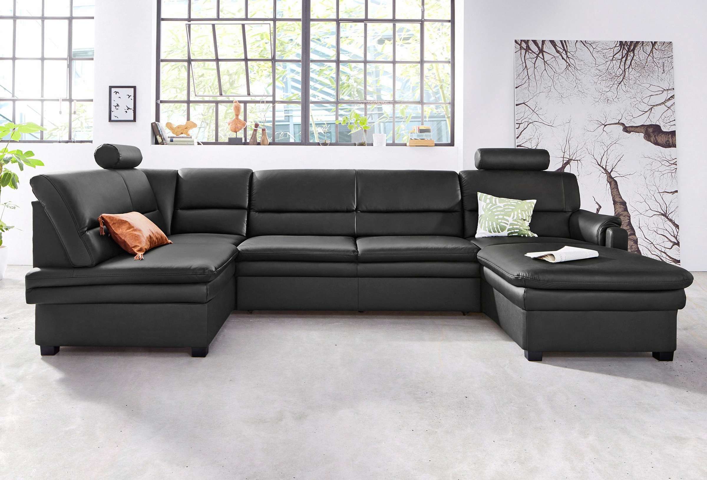 sit&more Wohnlandschaft »Pisa U-Form« mit Federkern, wahlweise mit Bettfunk günstig online kaufen