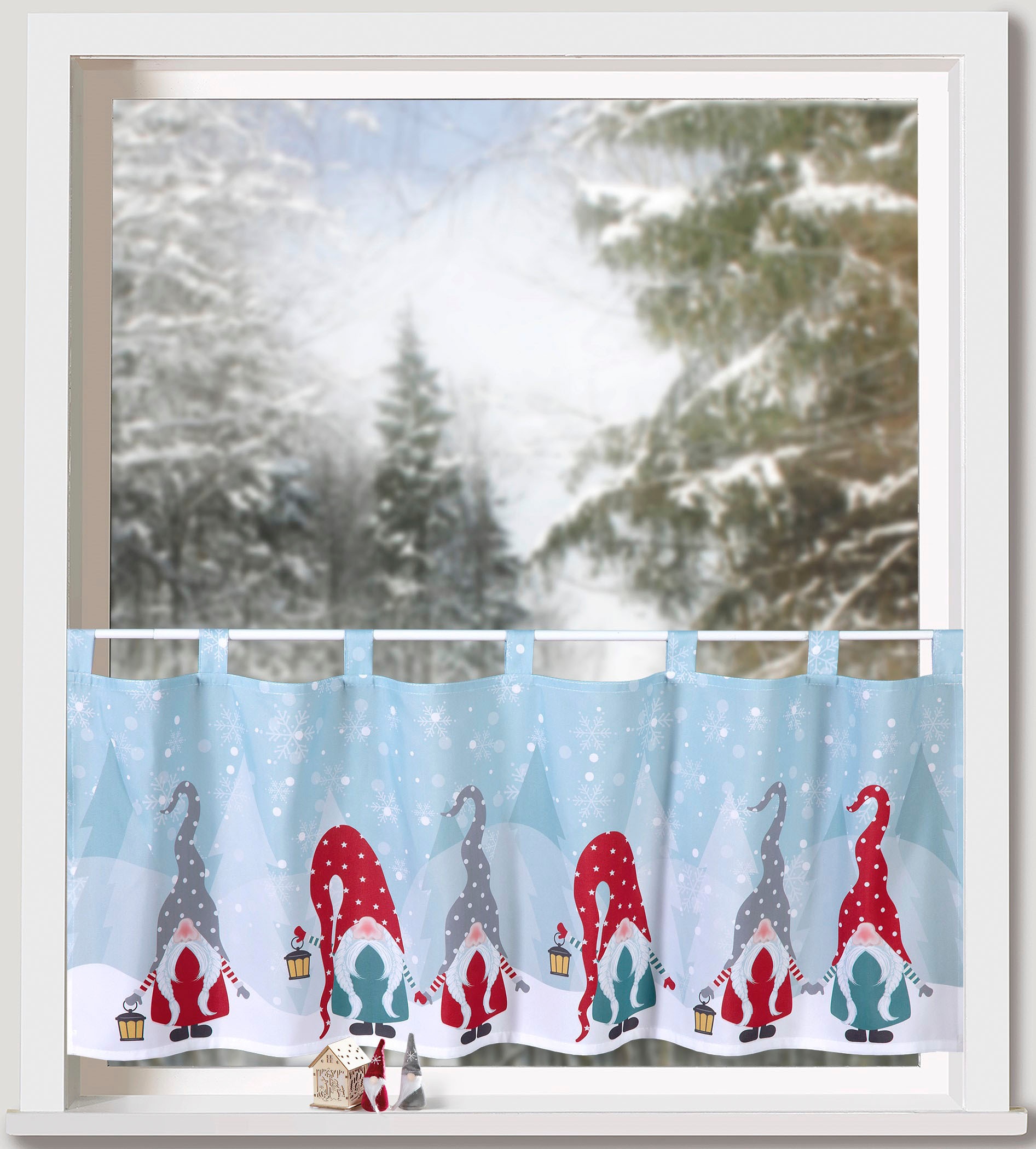 Weckbrodt Scheibengardine »Wichtel Winter« Schlaufen 1 Stk. tlg. Bistro, Mi günstig online kaufen