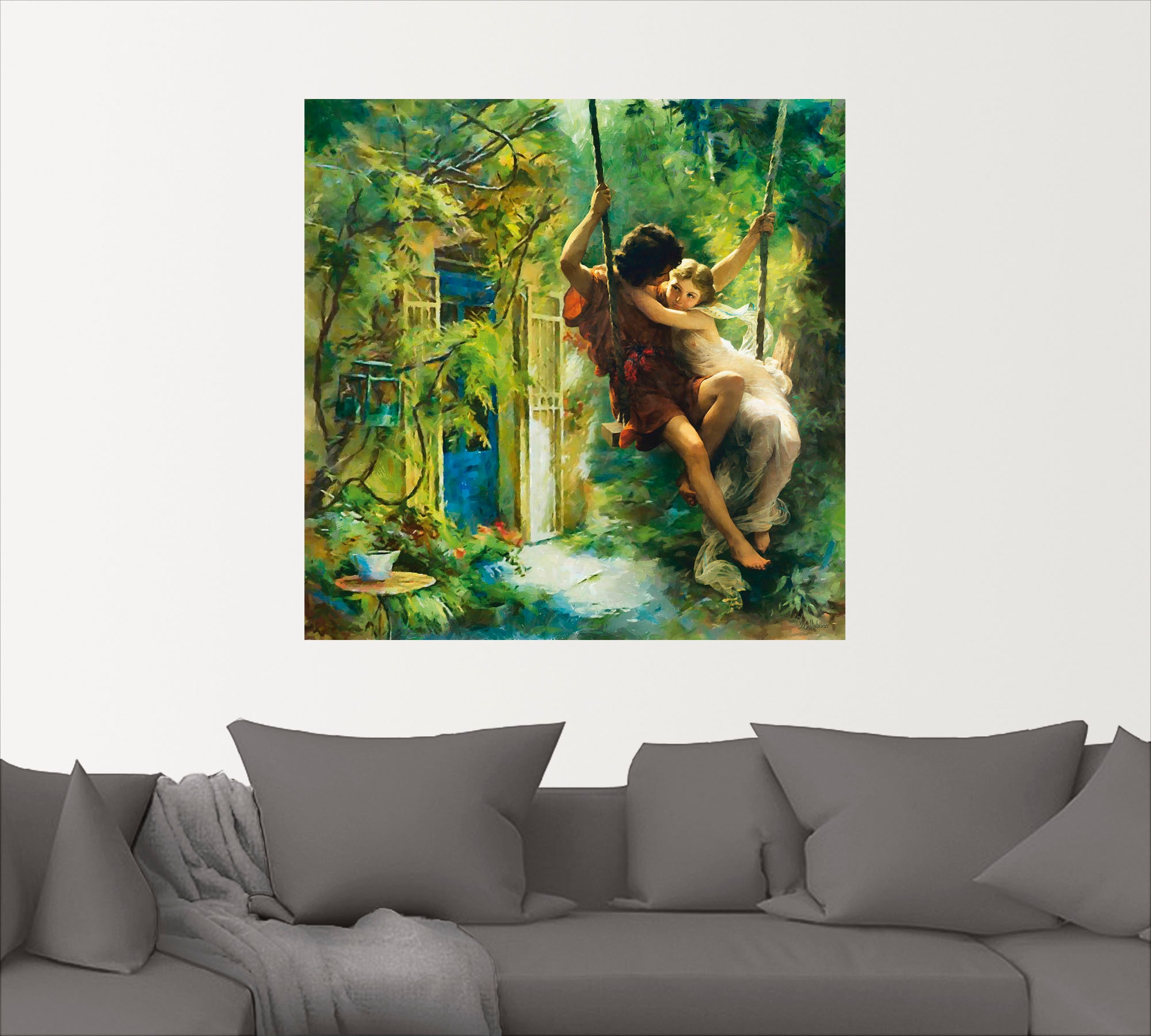Artland Wandbild »Paar auf einer Schaukel«, Bilder von Liebespaaren, (1 St.), als Leinwandbild, Wandaufkleber in verschied. Größen