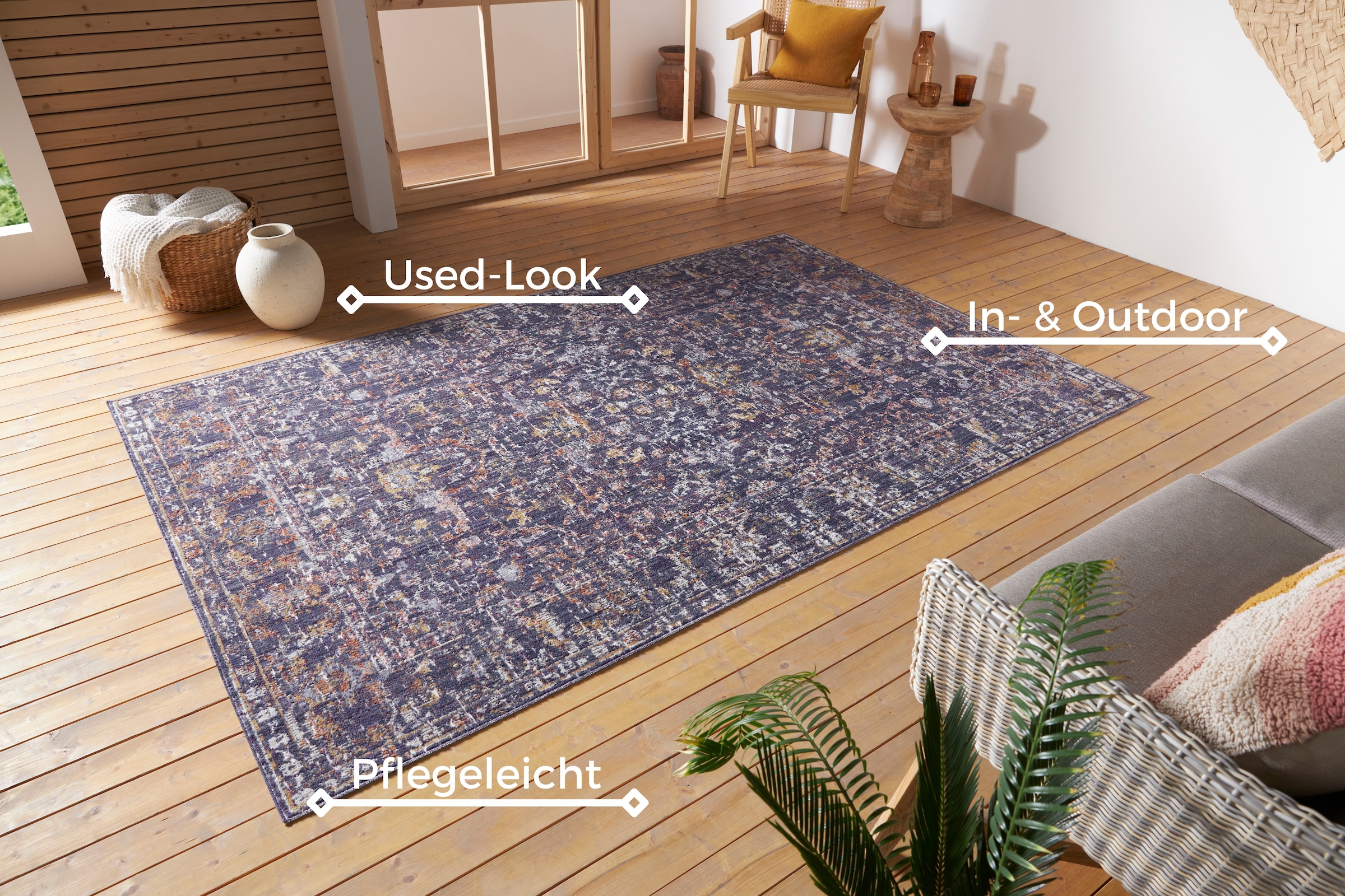 NORTHRUGS Teppich »Sues«, rechteckig, 3 mm Höhe, In-& Outdoor, Läufer, Wett günstig online kaufen