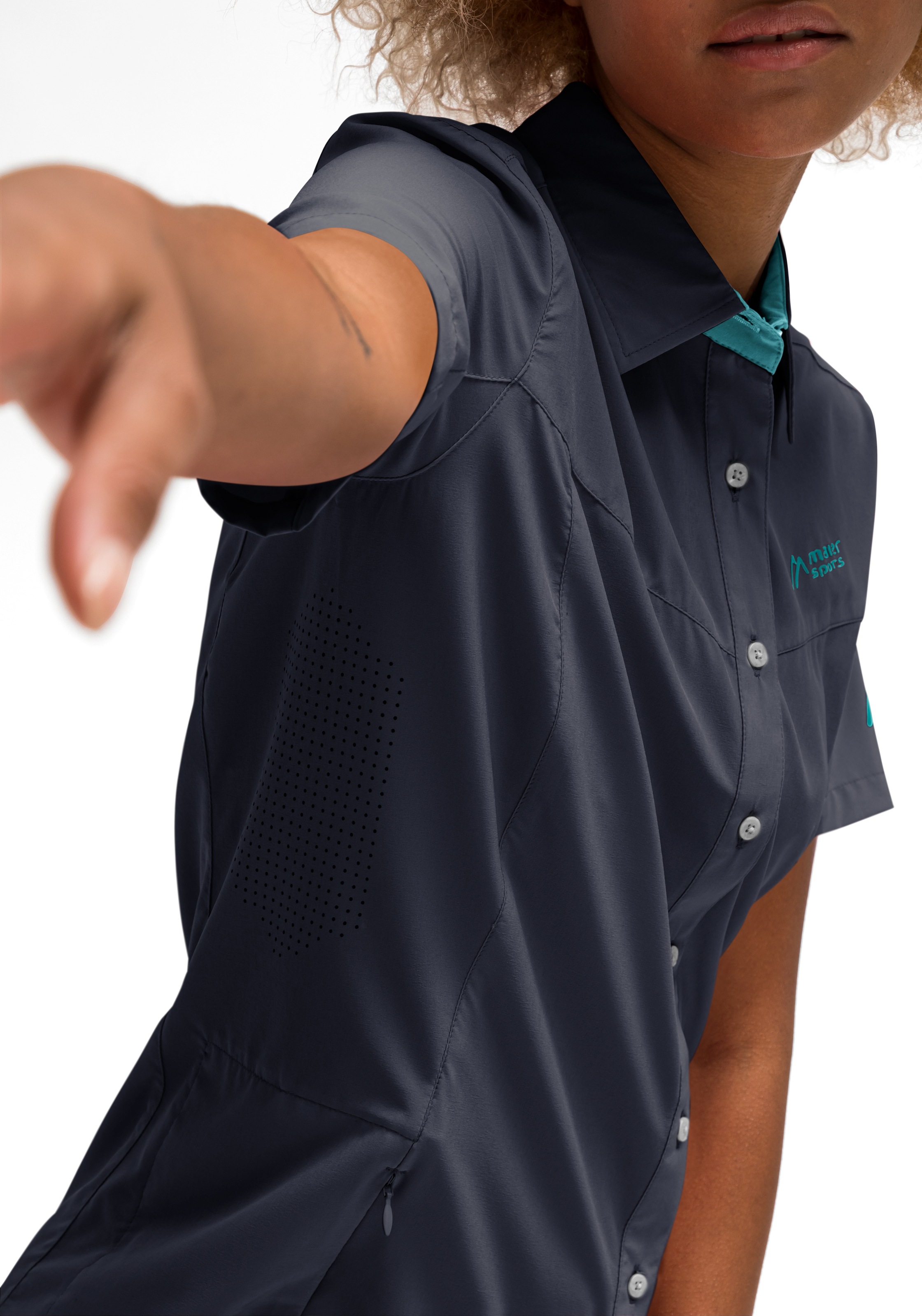Maier Sports Funktionsbluse »Sinnes Tec WS/S«, Leichte, elastische Trekkingbluse mit Sonnenkragen