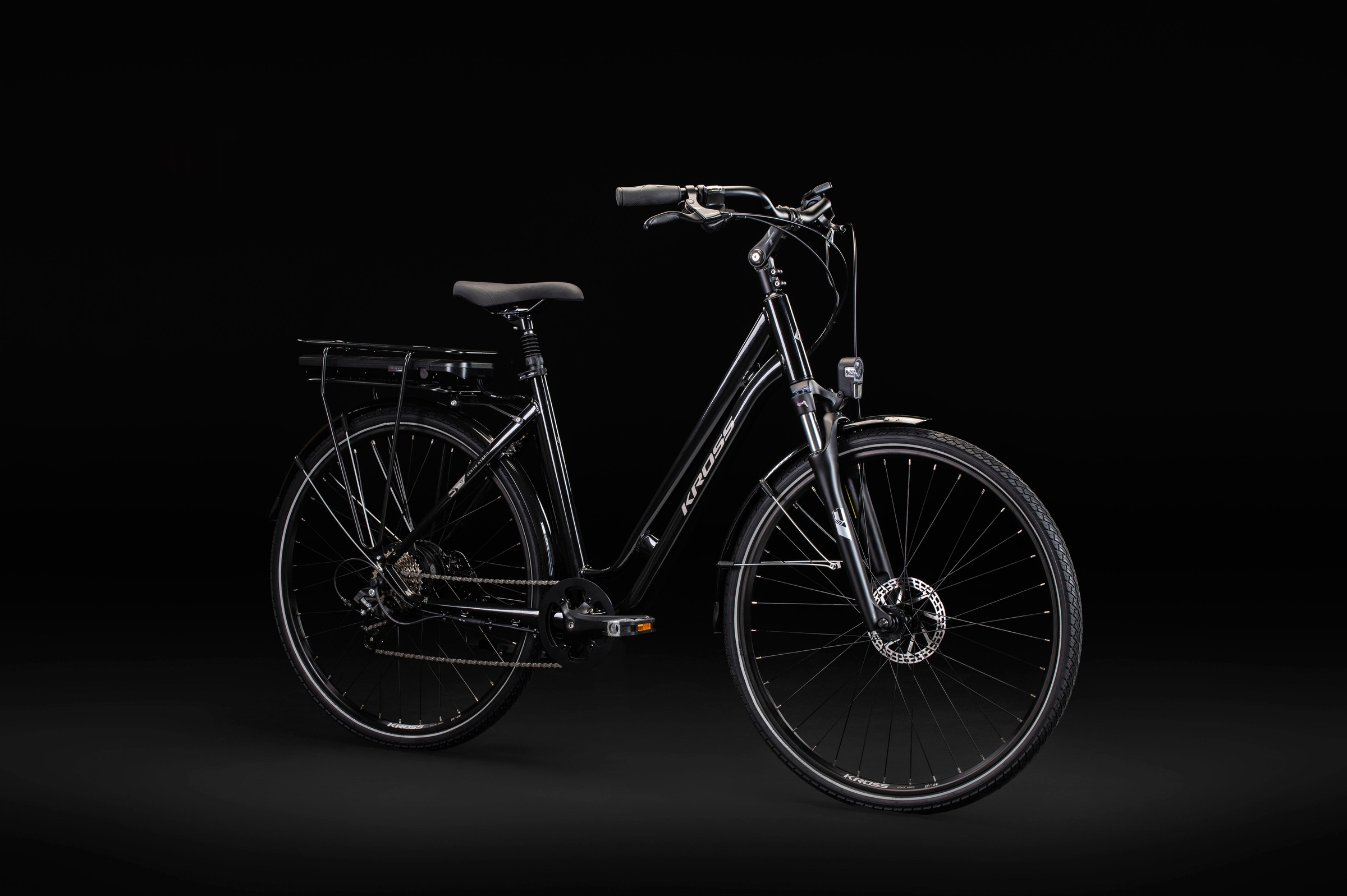 Kross E-Bike »E-Citybike Sentio Hybrid 1.0 28 Zoll schwarz«, 8 Gang, microSHIFT, M26S, Heckmotor 250 W