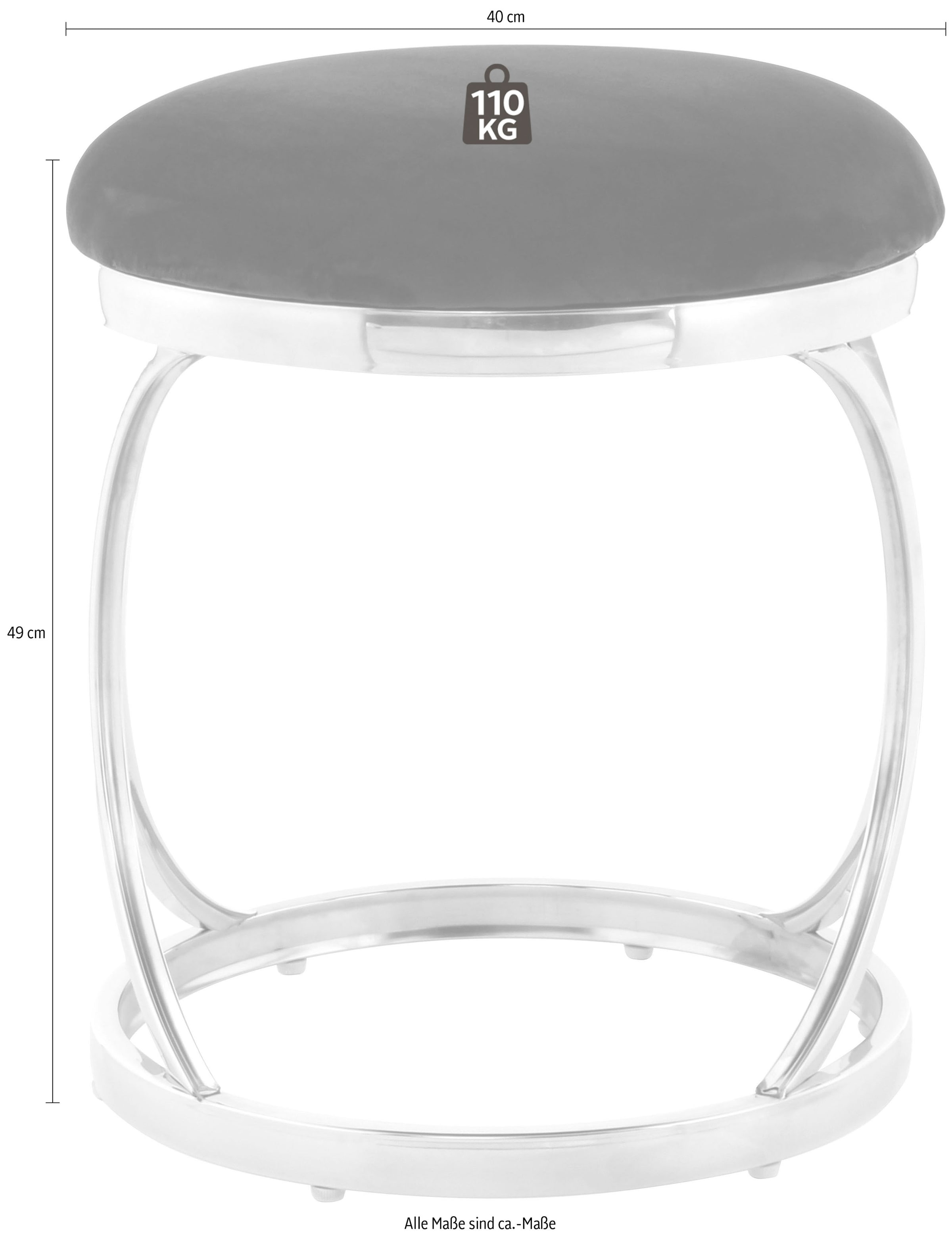 Kayoom Sitzhocker »Hocker Weyda 325,Sitzpouf in elegantem Design,edles Gestell aus Metall«, (1 St.), glamourös, hochwertig, mit weichem Sitzkissen und Stoffbezug