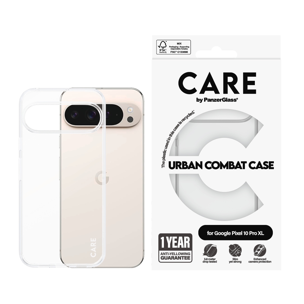 CARE BY PANZERGLASS Handyhülle »Urban Combat case für Google Pixel 10 Pro XL« Google Pixel 10 Pro XL Backcover, Schutzhülle, Handyschutzhülle,...