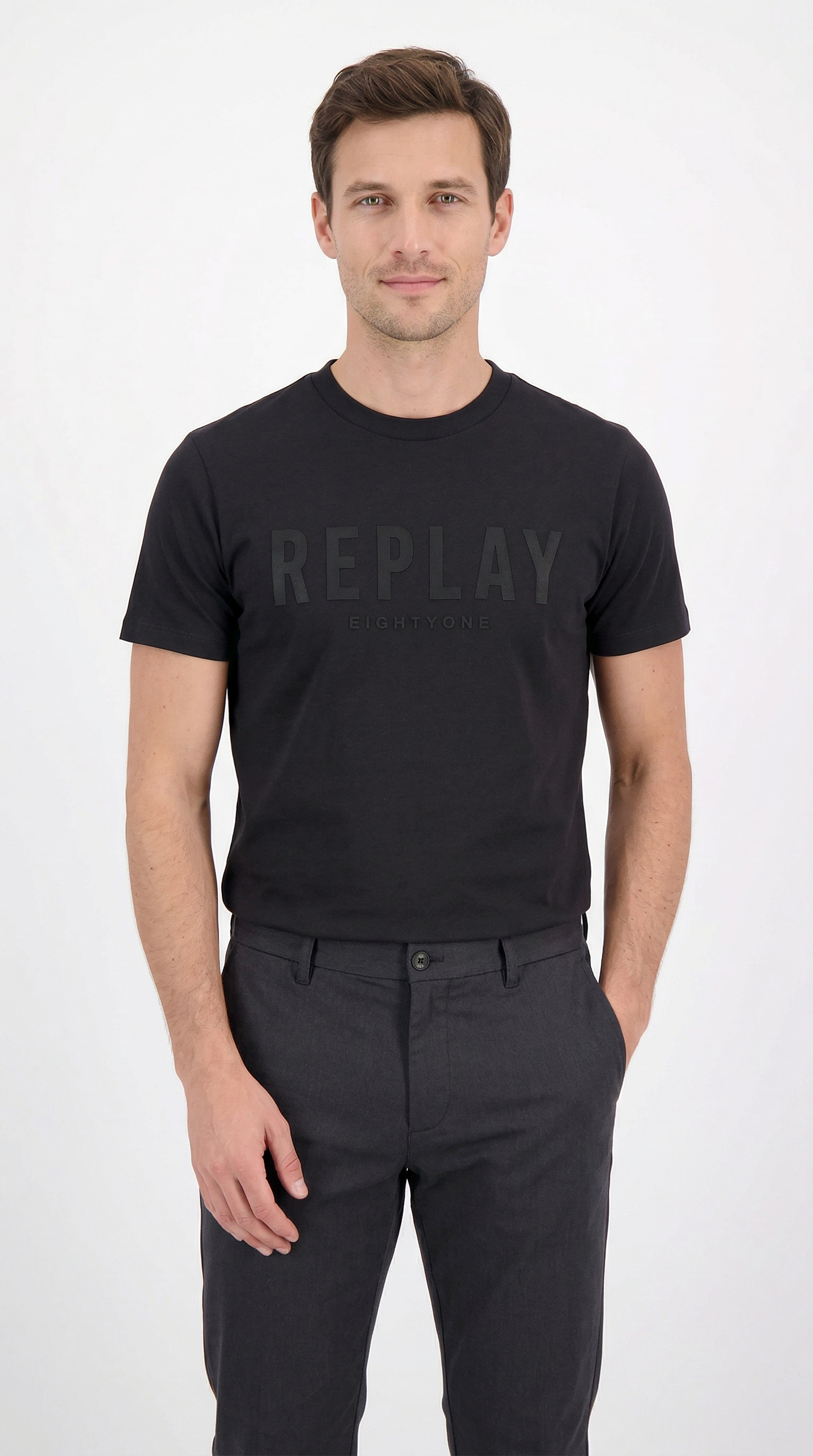 Replay T-Shirt Baumwoll-Qualität, Logoschriftzug