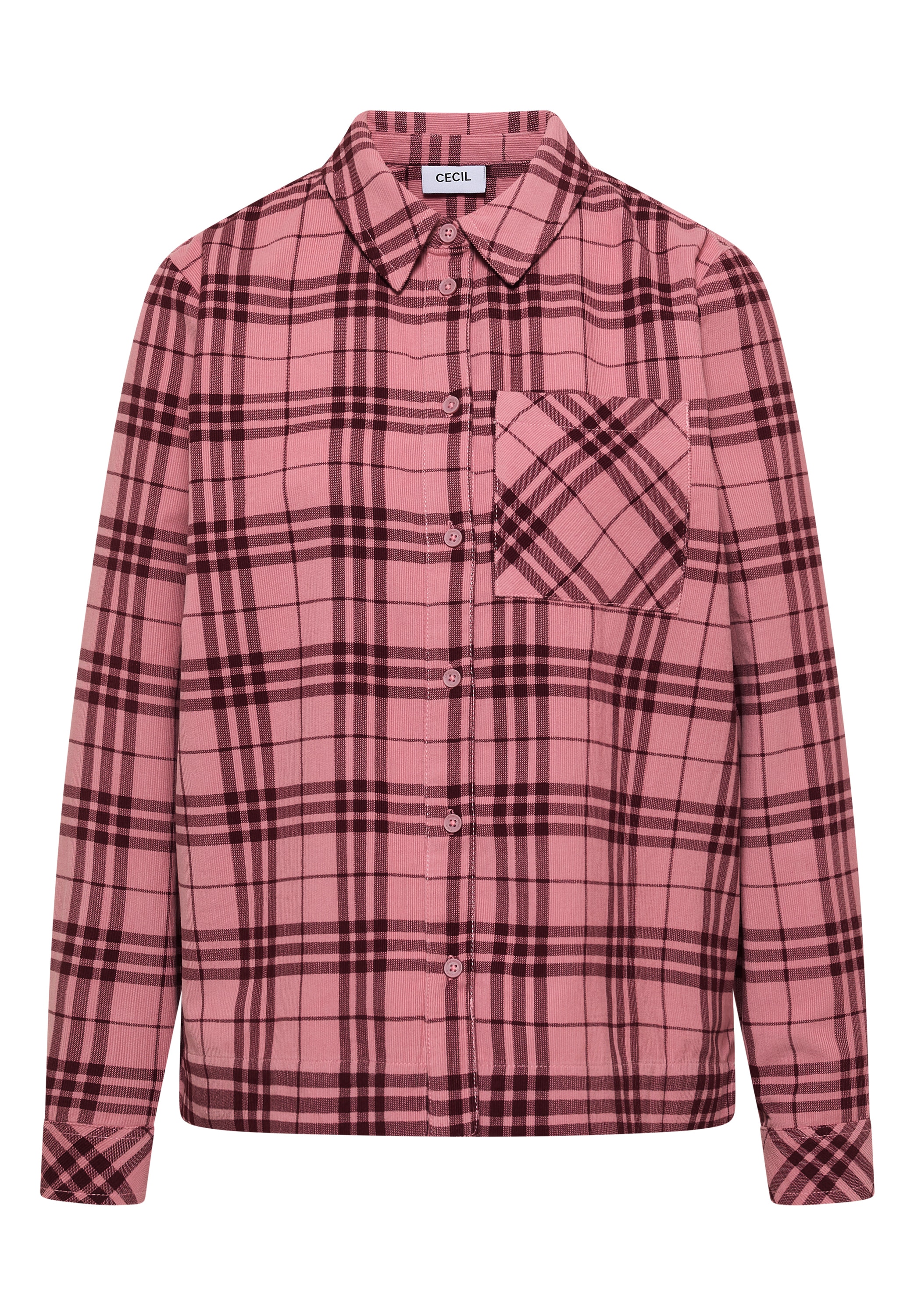Cecil Langarmbluse Cordbluse mit Karomuster
