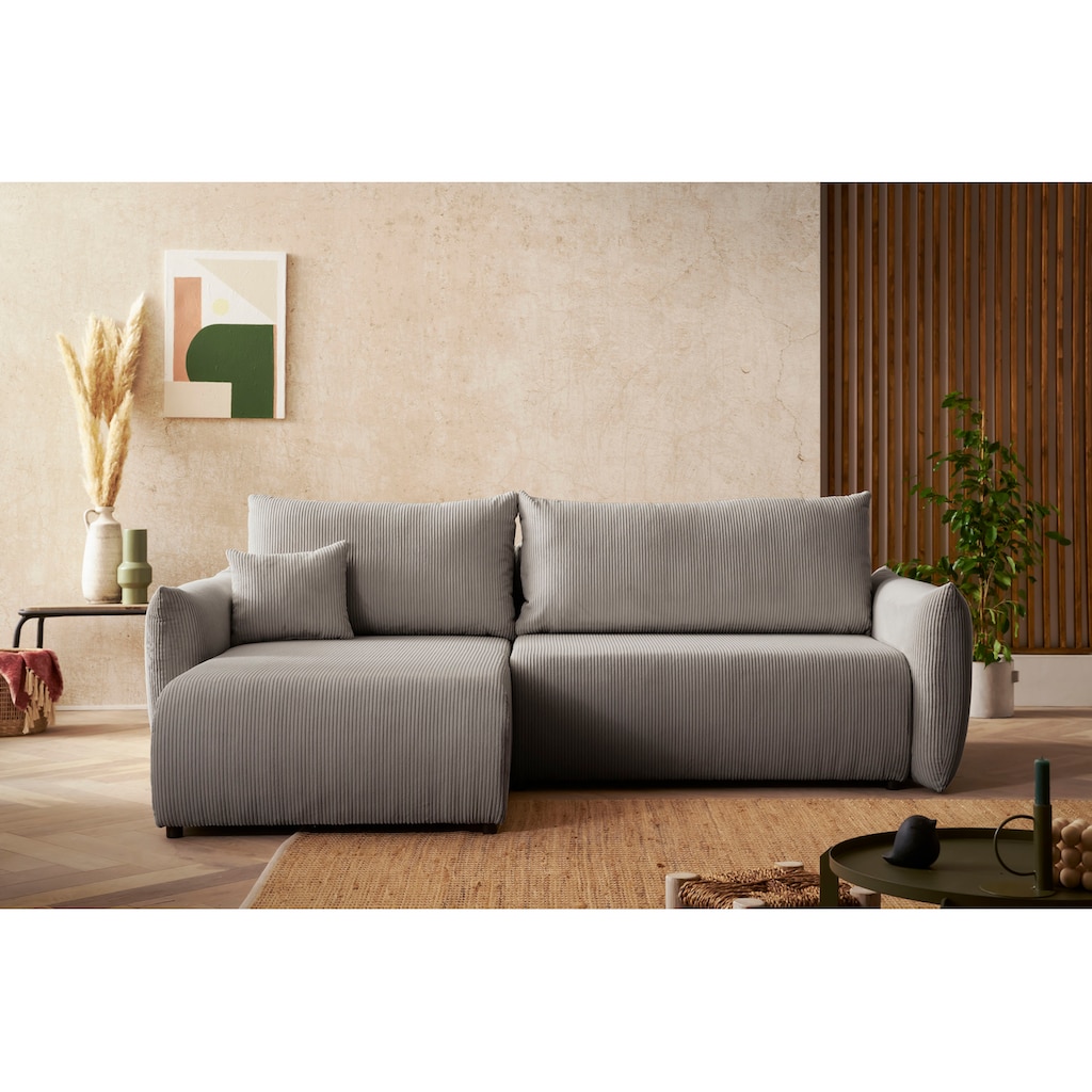 andas Ecksofa »MAVAS Schlafsofa mit Bettkasten, L-Form,«