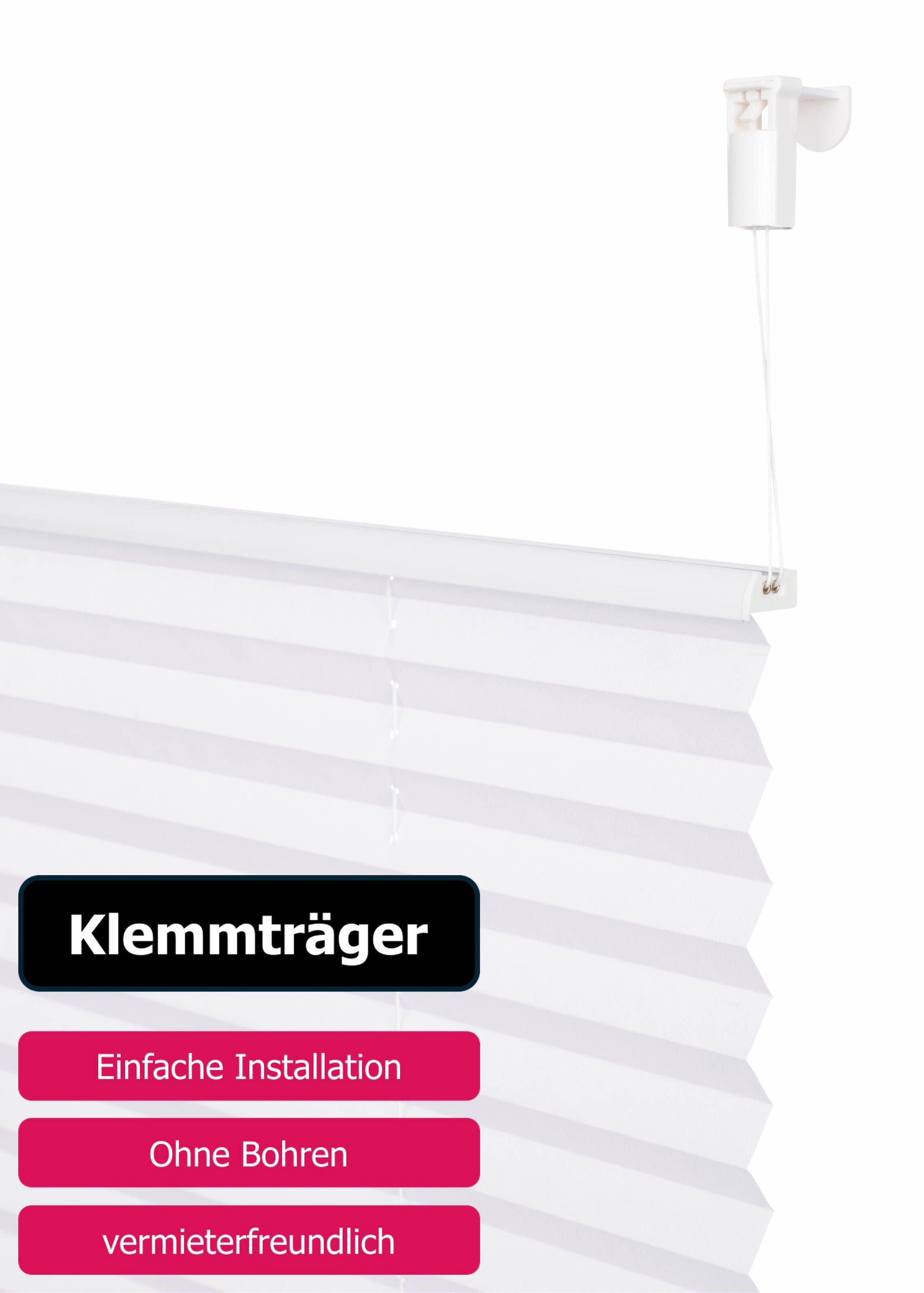my home Plissee »Ombré«, Lichtschutz, ohne Bohren, verspannt, Fixmaß, Farbverlauf, Klemmträger