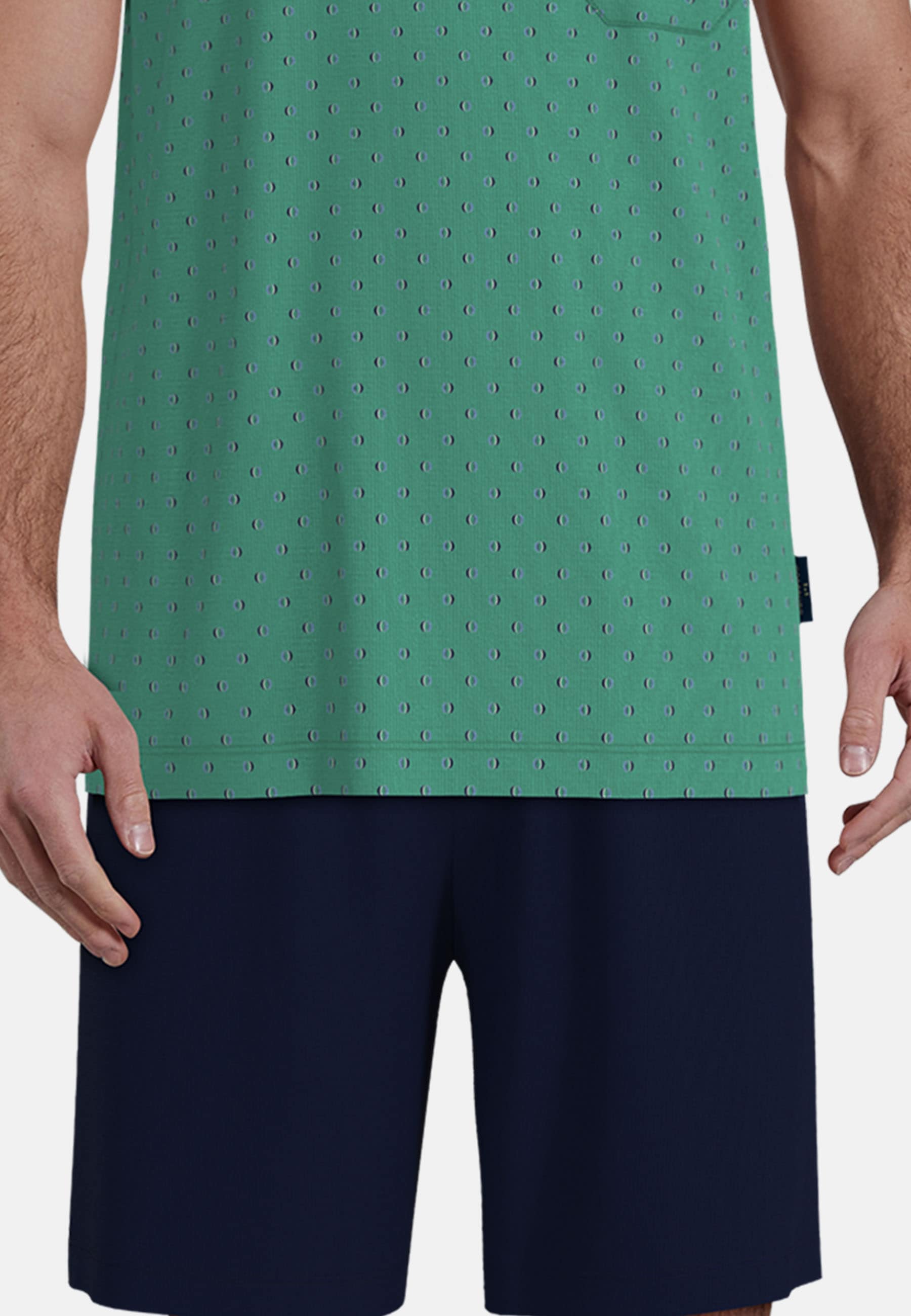 GÖTZBURG Shorty »Edingburgh« gemustert, kurz, V-Ausschnitt, mit Brusttasche, Baumwolle