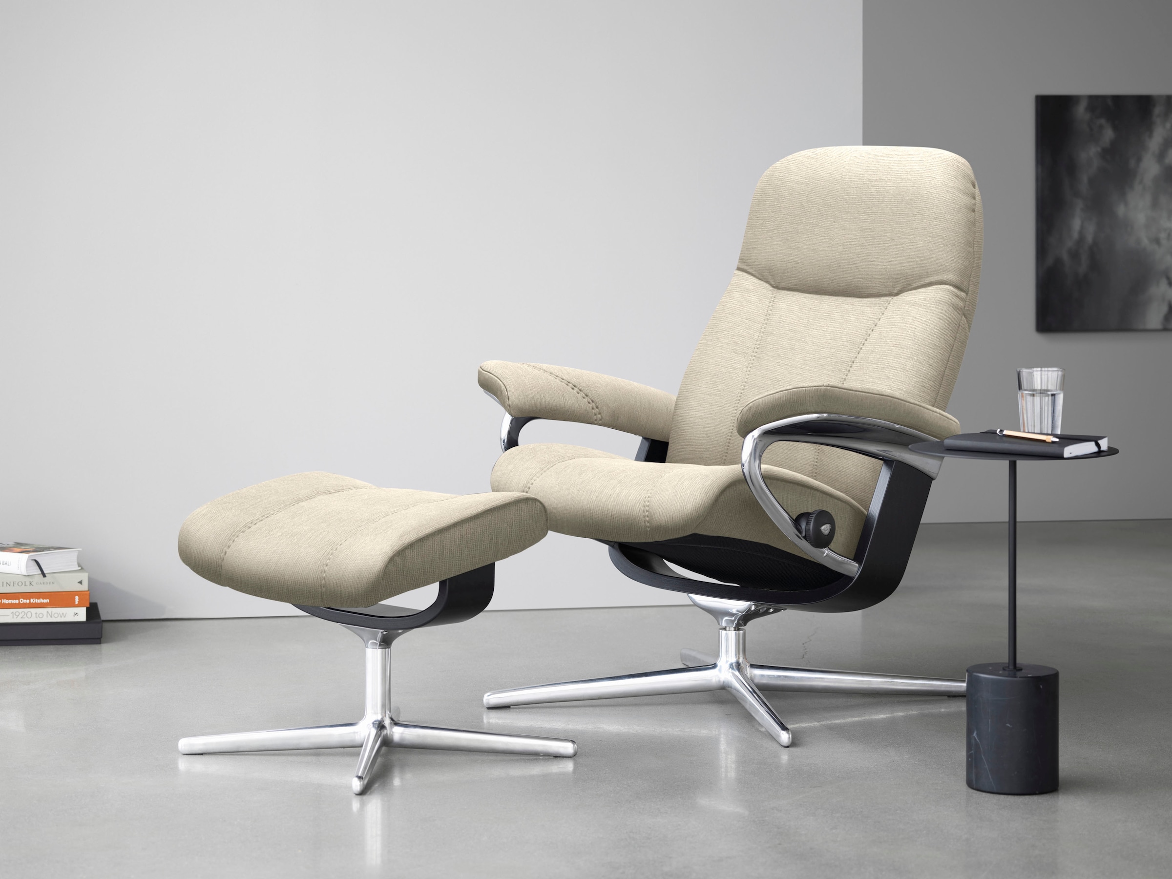 Stressless Fußhocker "Consul", mit Cross Base, Größe S, M & L, Holzakzent S günstig online kaufen