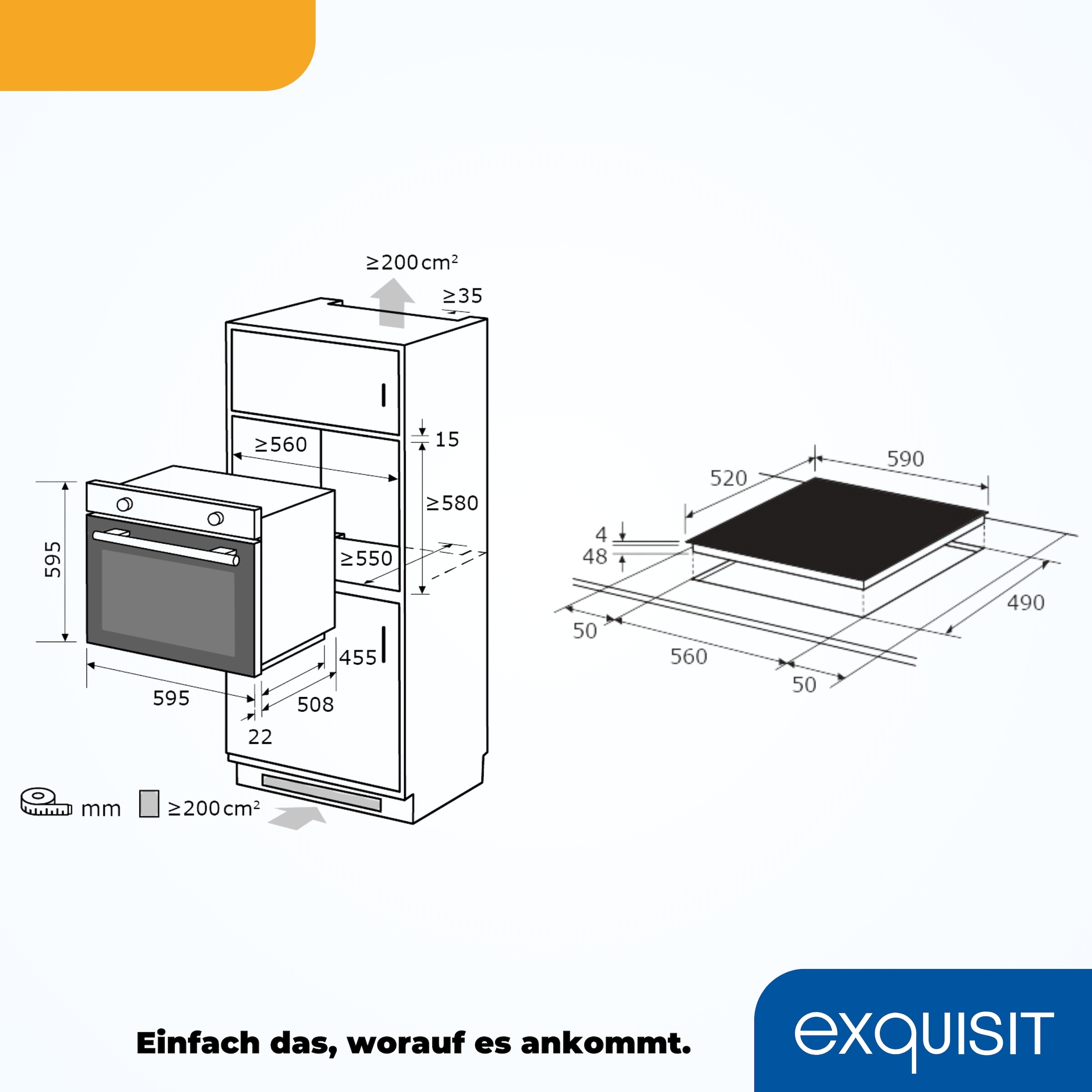 exquisit Backofen-Set »EBE255-020 schwarz« Set, 2 Stk. tlg.