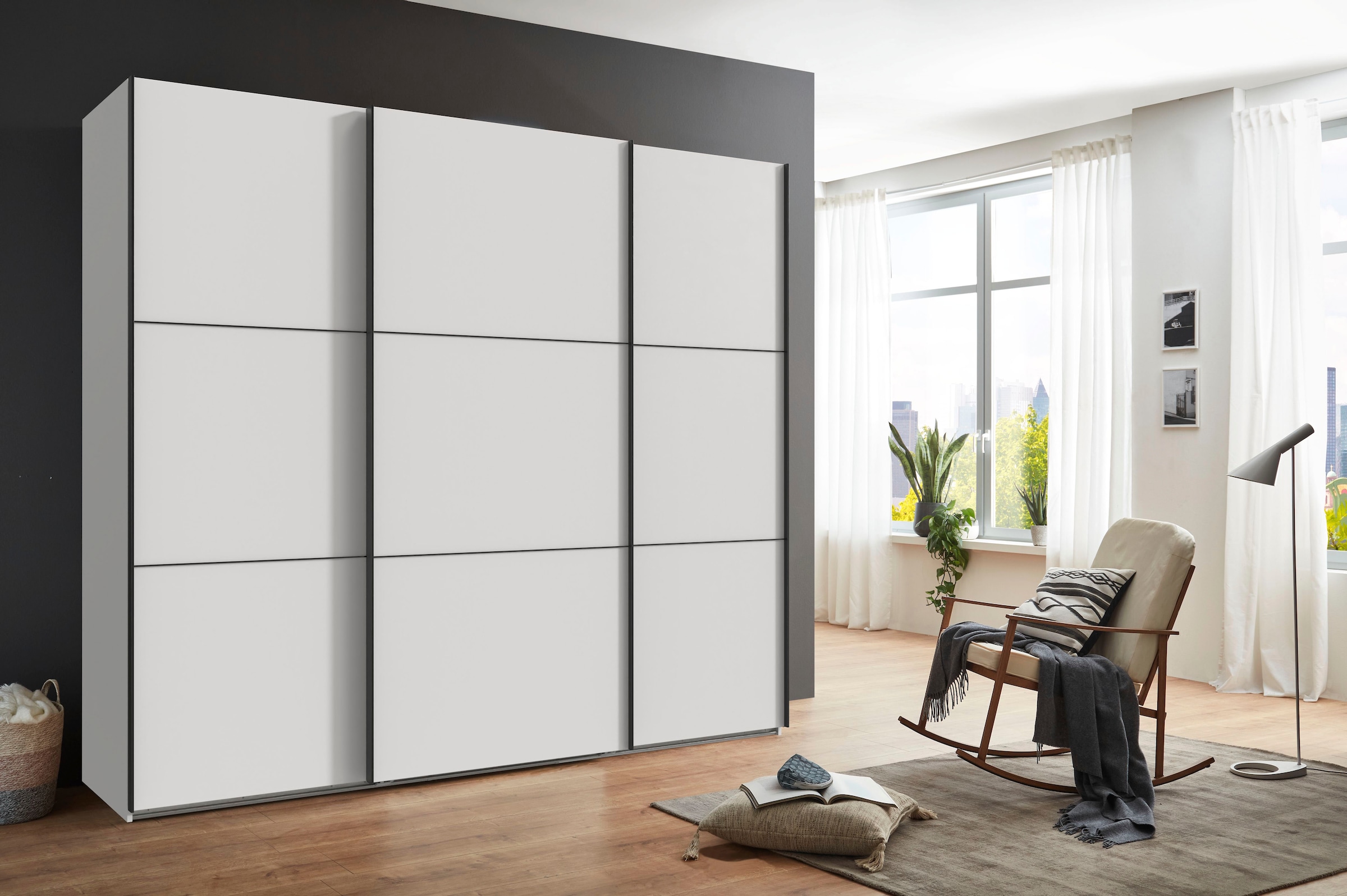 Wimex Kleiderschrank »Indiana by fresh to go, wahlweise mit oder ohne Spiegel«, (INKLUSIVE Innenausstattung und Selbsteinzug für die Türen), große Breiten250 oder 300cm, mit oder ohne Glasfront, Made in Germany