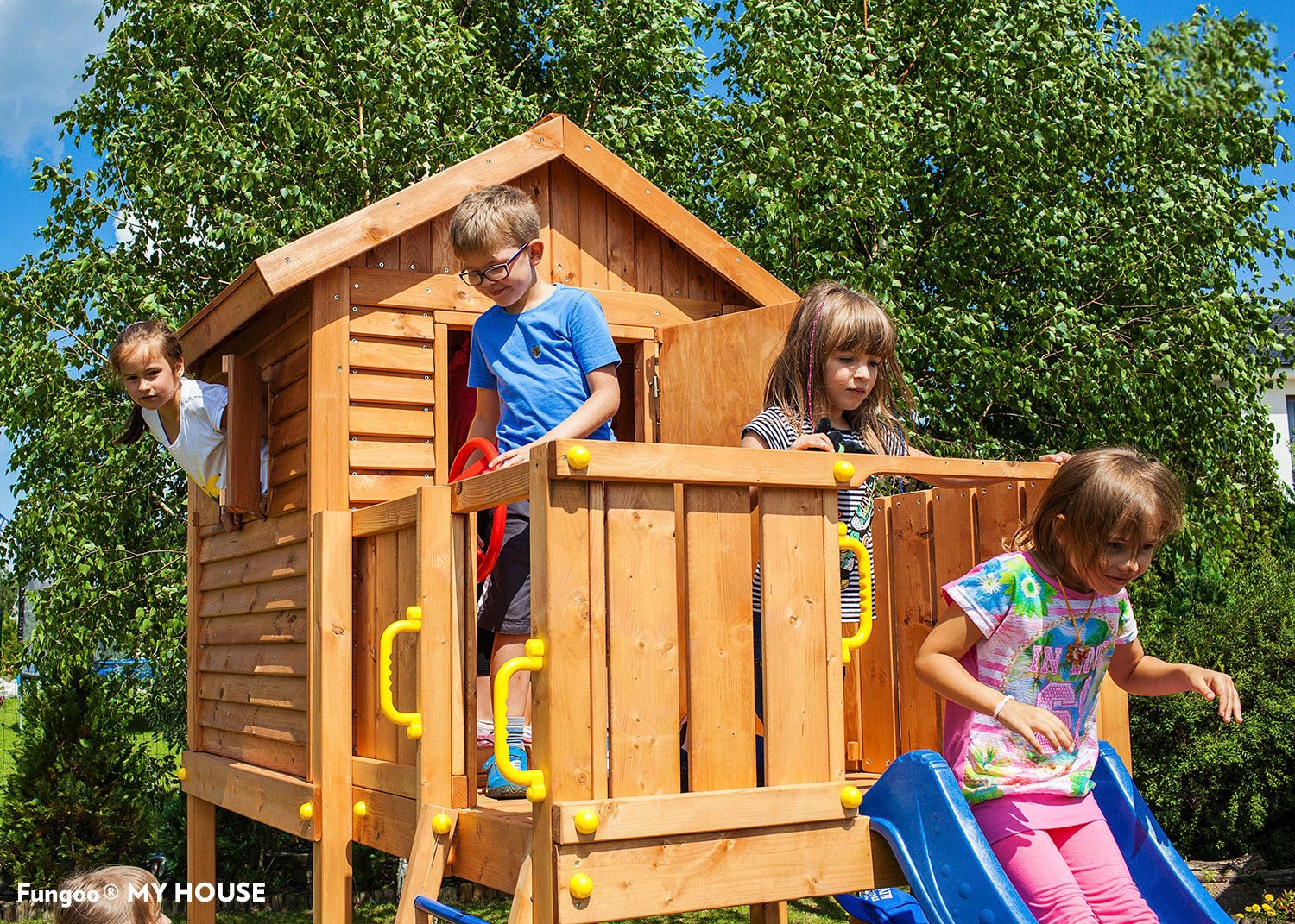 FUNGOO Spielturm »My HOUSE Move+«, mit Schaukel & Rutsche