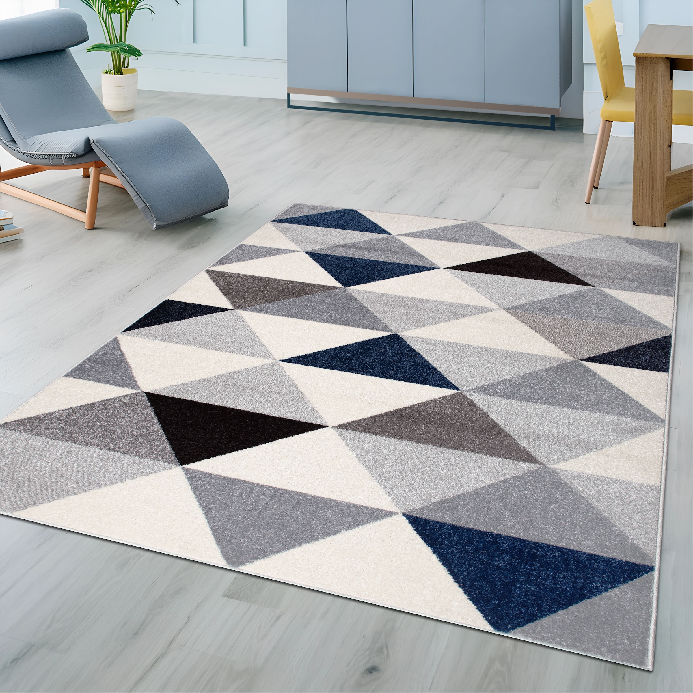 my home Teppich »Berlad Geo«, rechteckig, 9 mm Höhe, mit besonders weichem Flor, Kurzflor, modernes geometrisches Design