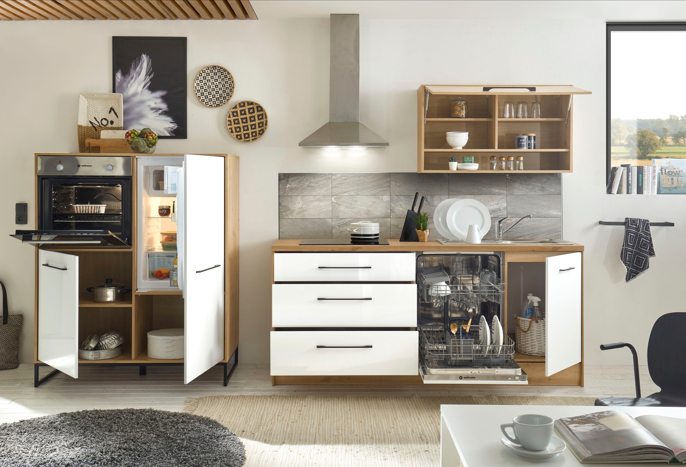 BASIC by Balculina Küche »Seattle« 330 cm breit, wahlweise mit oder ohne E-Geräte