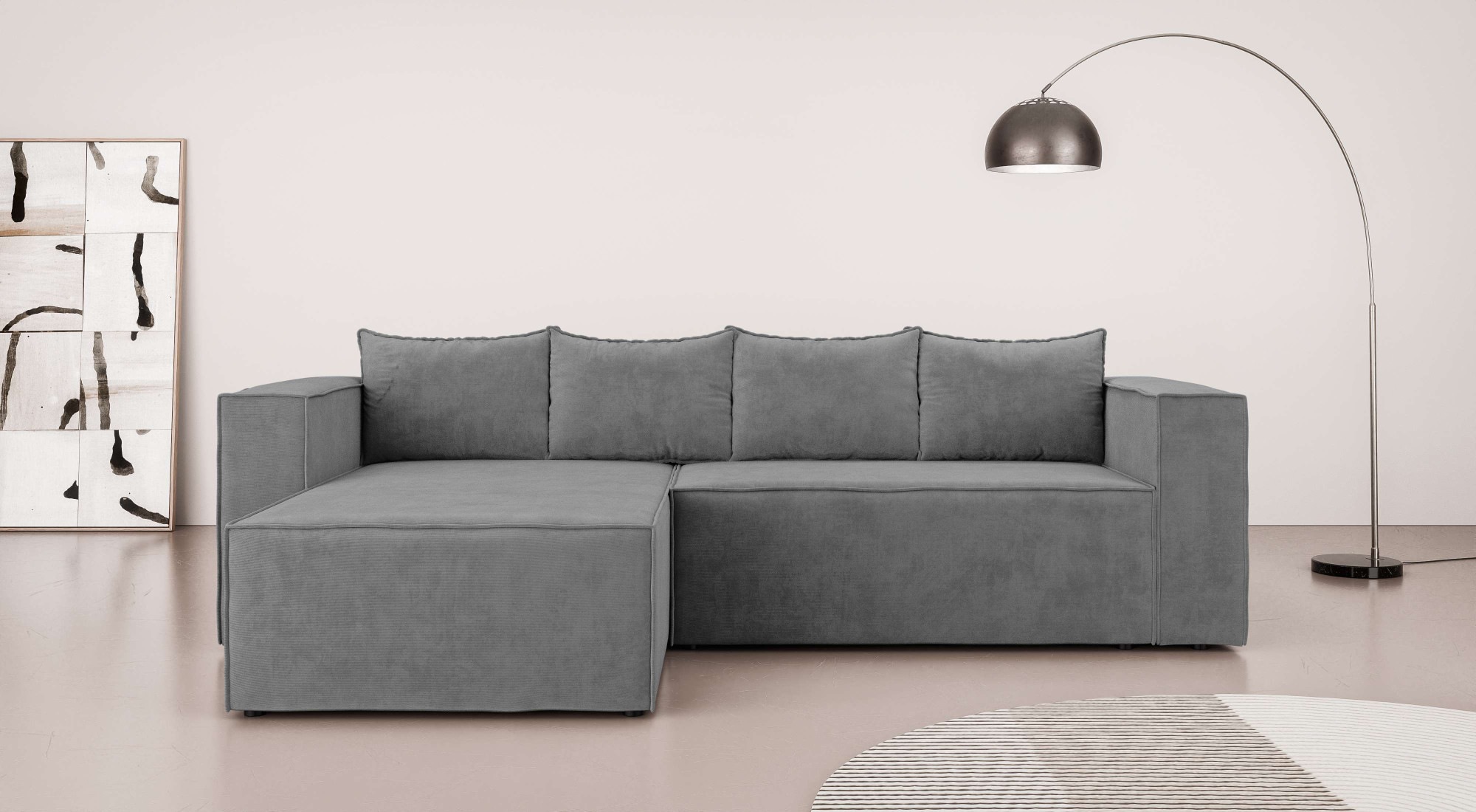 Home affaire Ecksofa »LINCOLNVILLE mit Bettfunktion und Bettkasten, Maße B/ günstig online kaufen