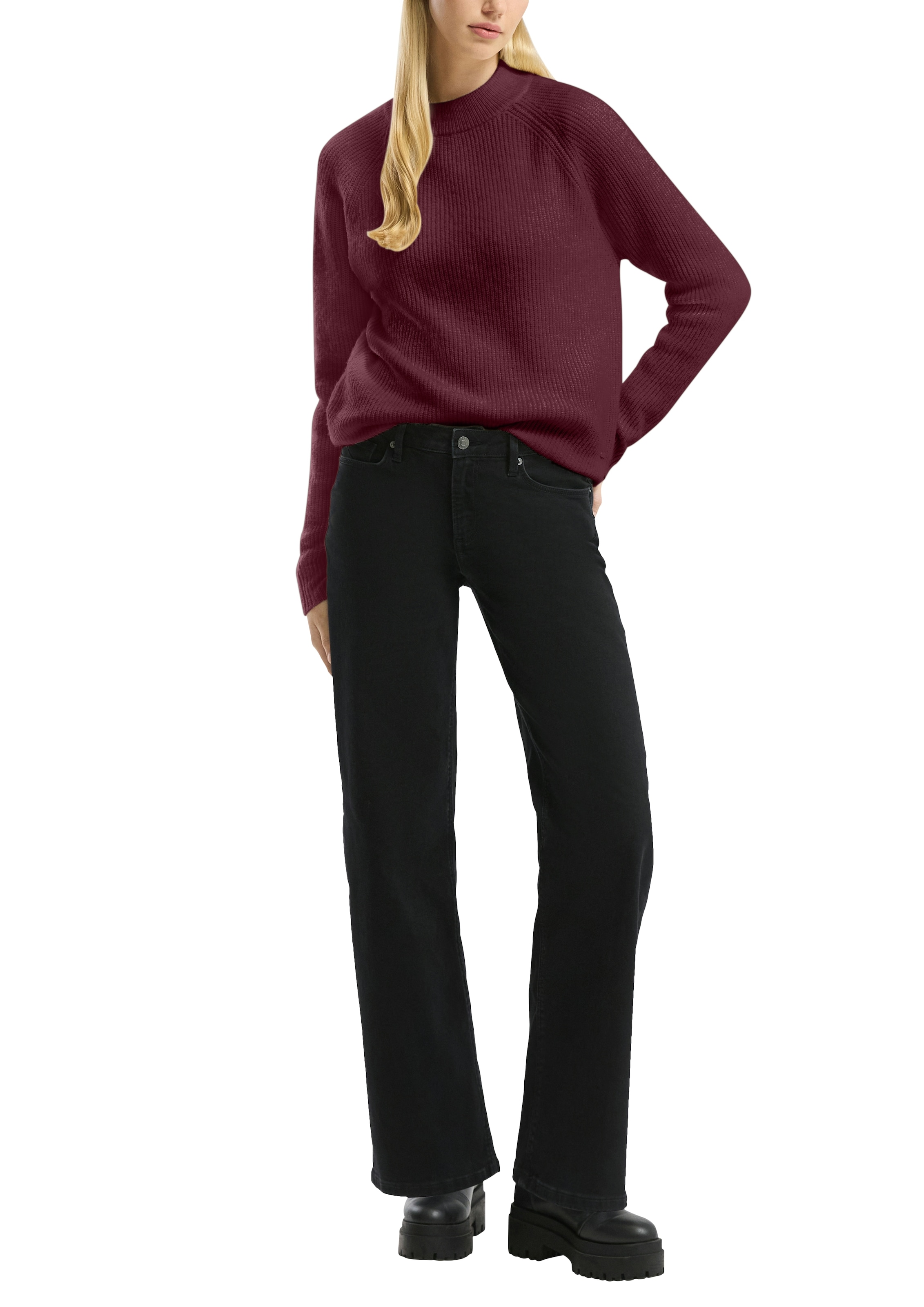 QS Strickpullover mit Stehkragen