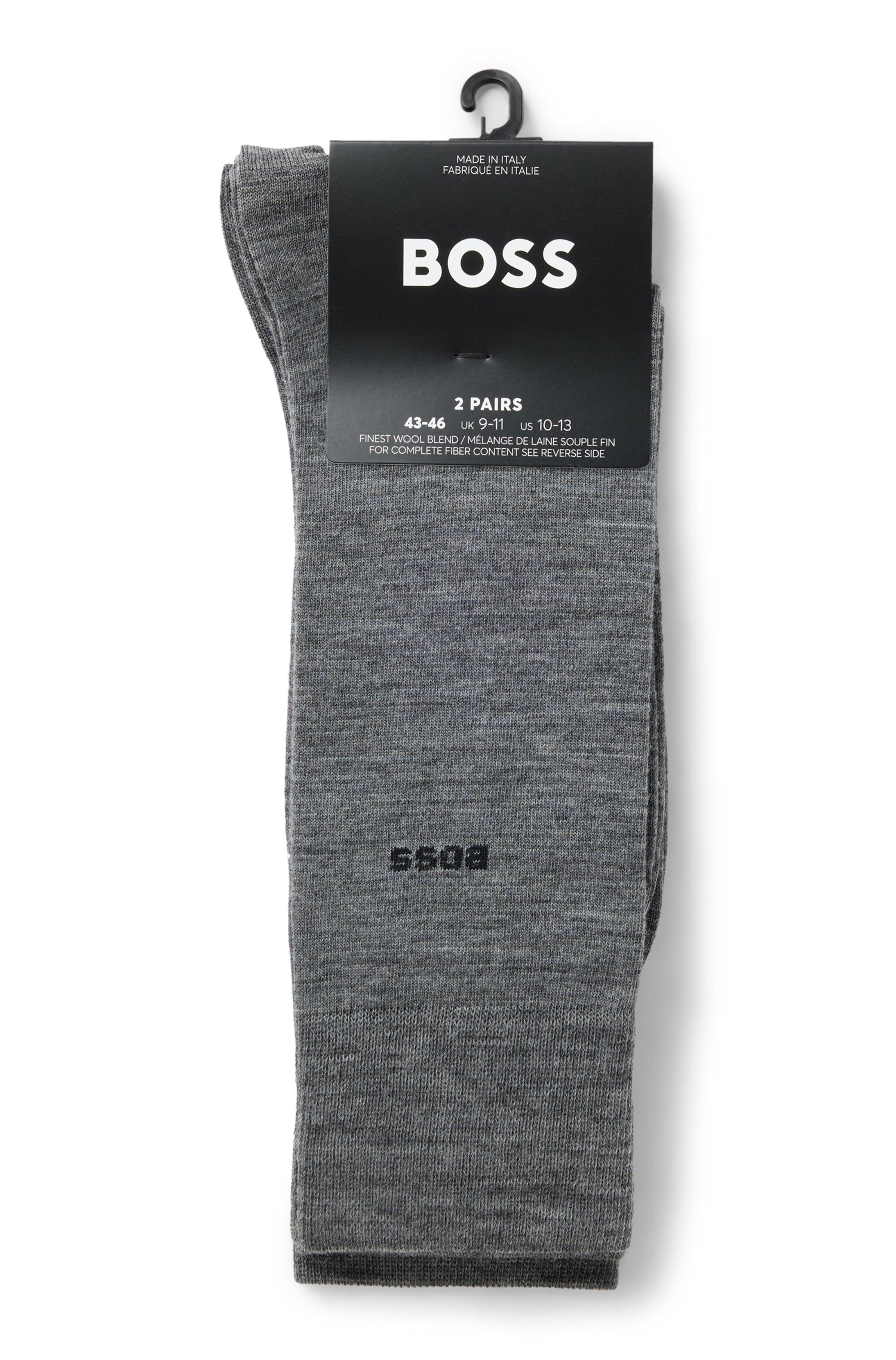 BOSS Socken »2P RS Uni WO«, (Packung, 2er Pack), mit eingesticktem Markenlogo