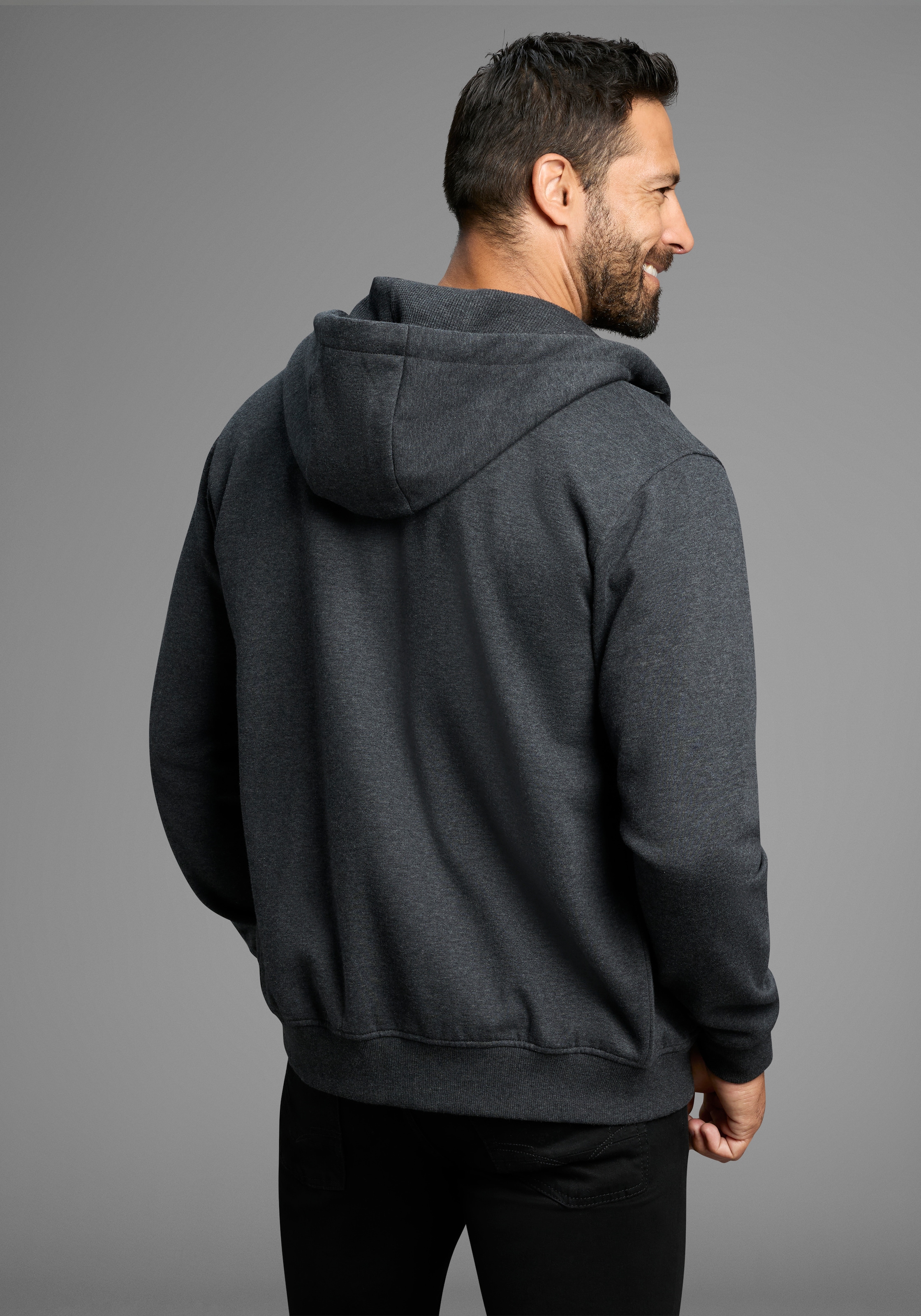 Man's World Kapuzensweatjacke, Langarm, mit Print, mit Kapuze, Tasche am Ärmel