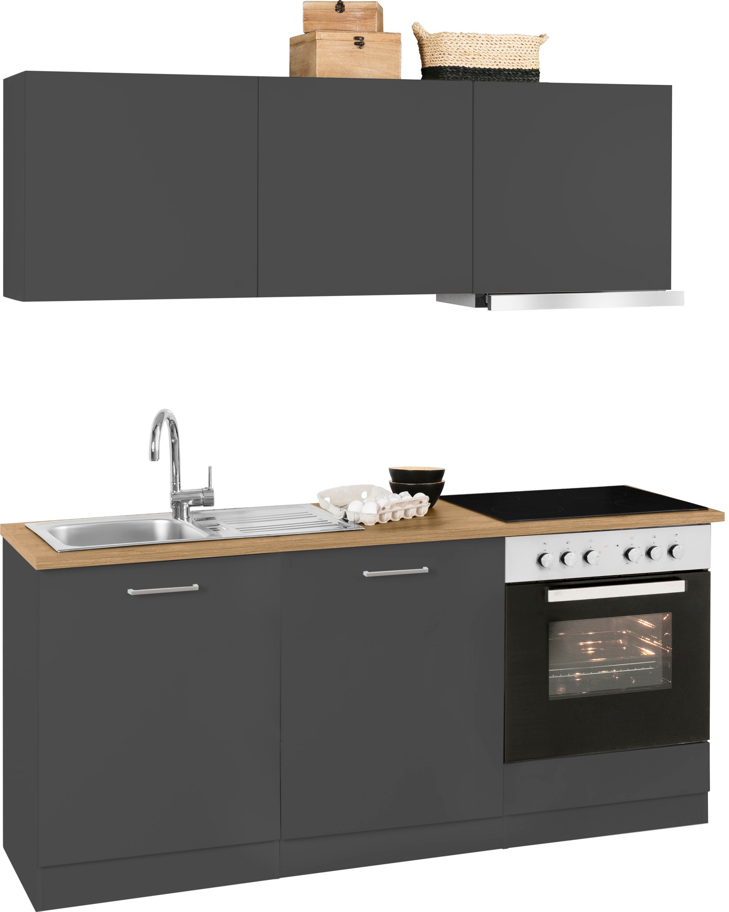KOCHSTATION Küchenzeile »KS-Kehl«, mit E-Geräten, Breite 180 cm