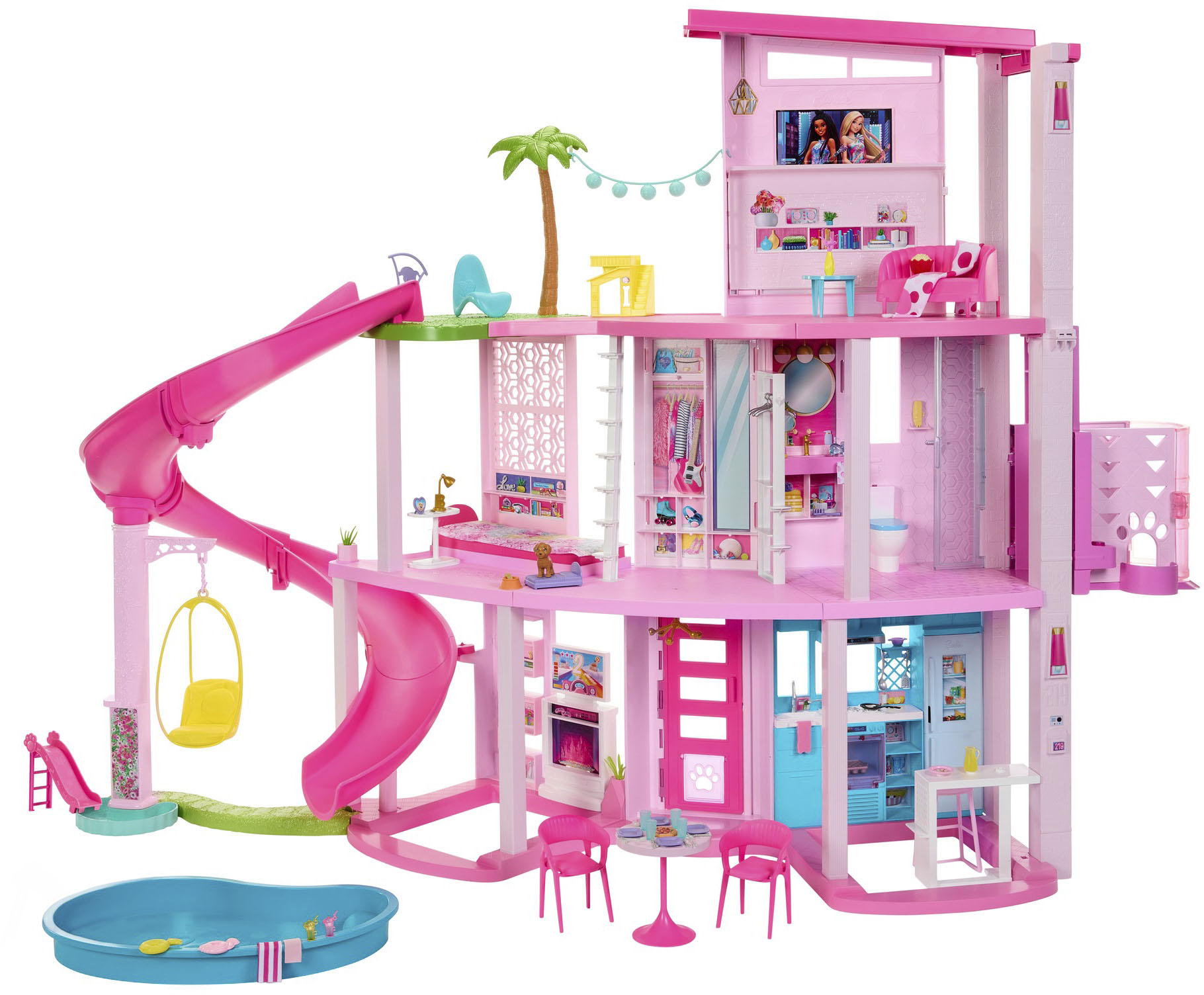 Puppenhaus »Traumvilla«, mit 3 Etagen, Licht- und Soundeffekt, Wendelrutsche, Balkon...