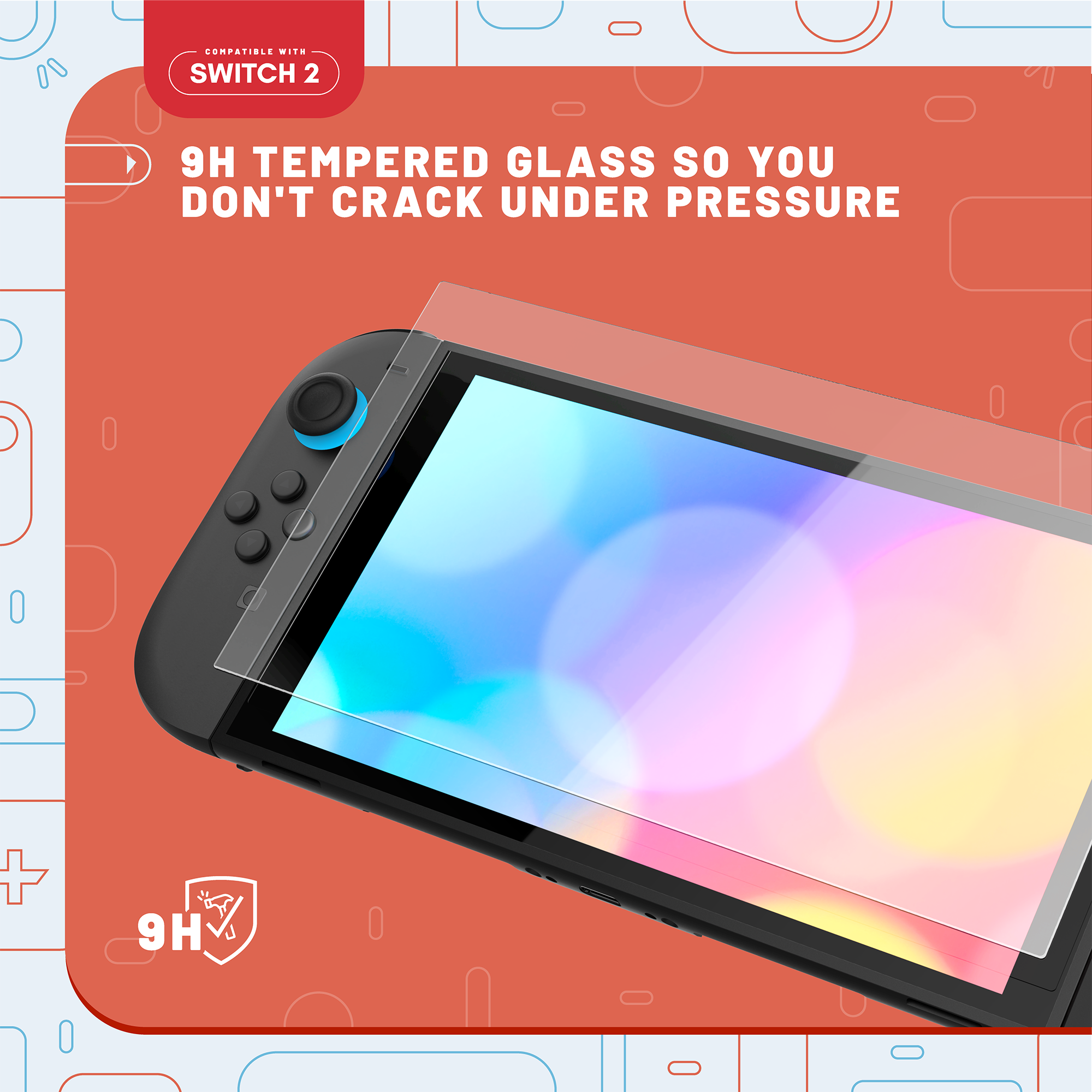 Stealth Displayschutzglas »Tempered Glass / Schutzglas (2 Stück) + Reinigungstuch für Switch 2« für Nintendo Switch 2