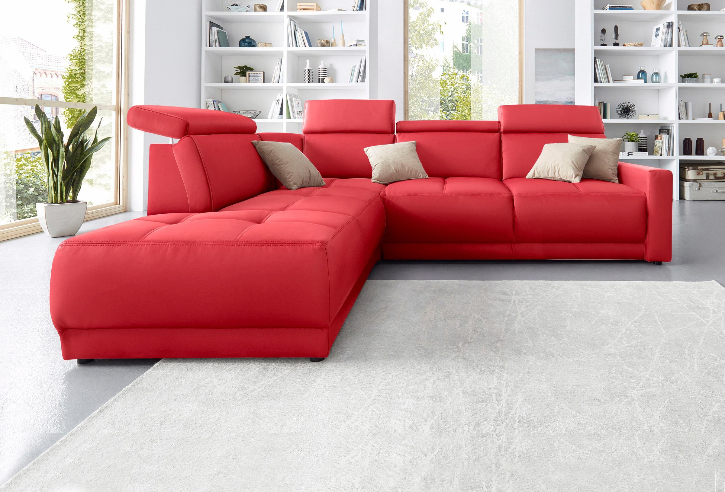 DOMO collection Ecksofa »Ava, moderne Sitzheftung mit toller Doppelnaht, ko günstig online kaufen