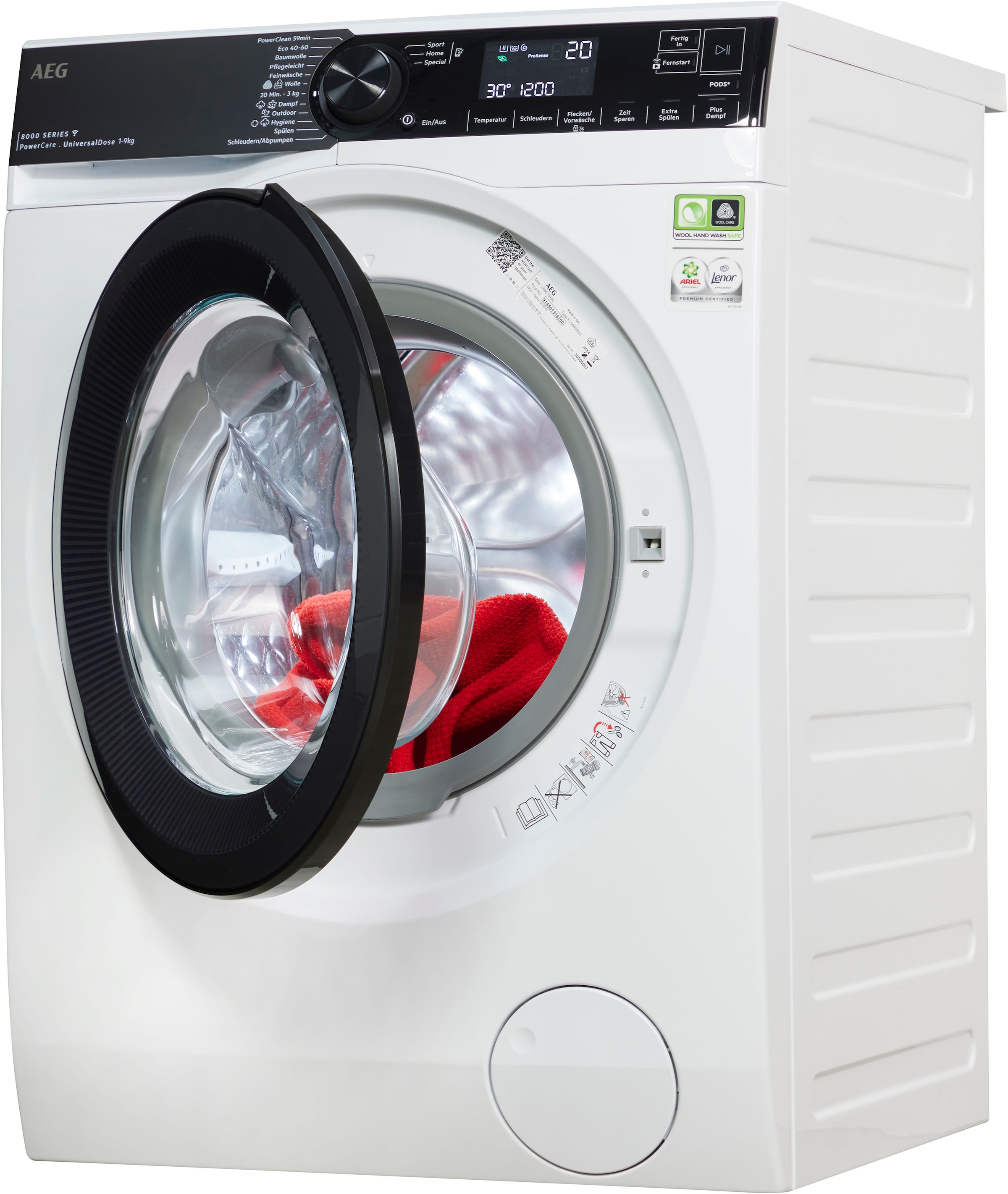 AEG Waschmaschine 8000 PowerCare »LR8E75490«, 9 kg, 1400 U/min, PowerClean günstig online kaufen