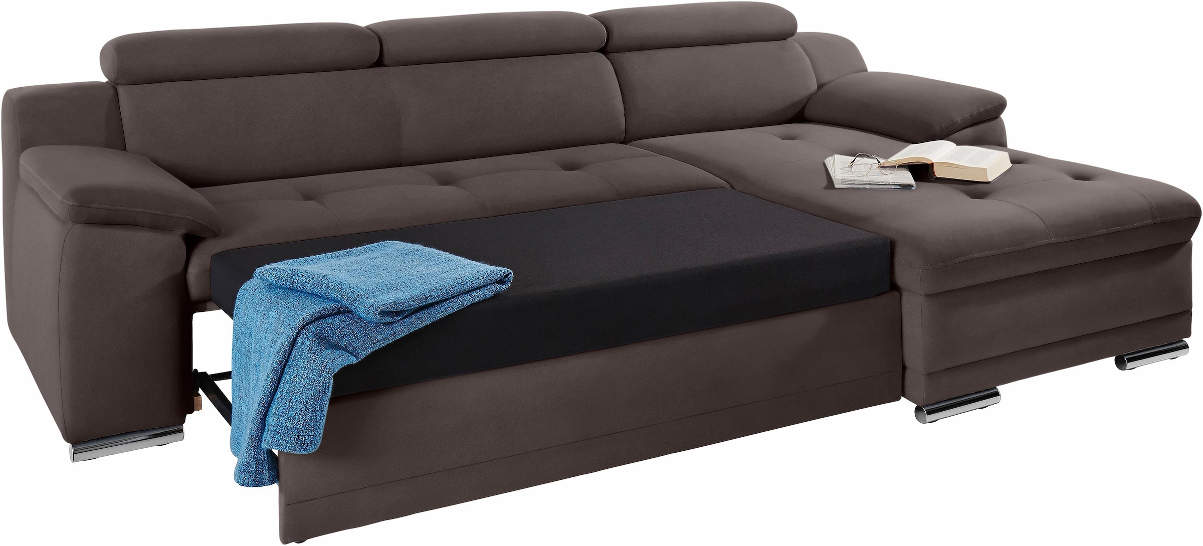 sit&more Ecksofa »Top Andiamo L-Form«, wahlweise mit Bettfunktion, inklusive Kopfteilverstellung