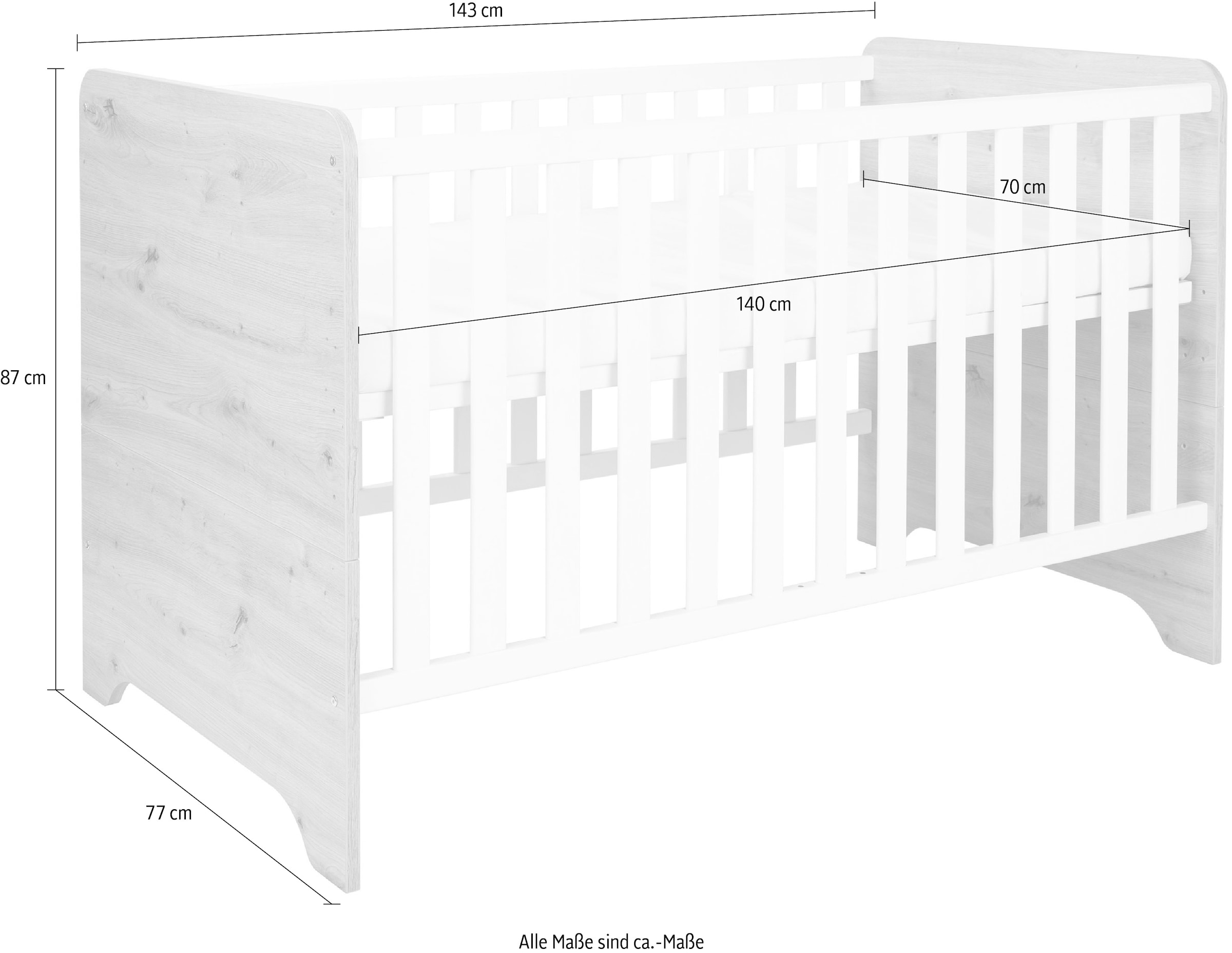 arthur berndt Babybett »Kinderbett »Marlon« 70 x 140 cm«
