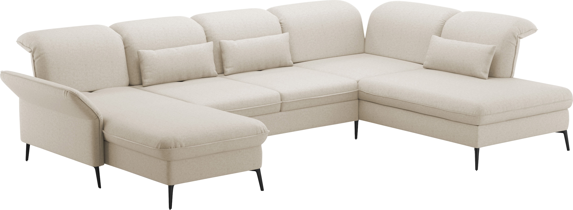 sit&more Wohnlandschaft »Emely, inkl. Sitztiefenverstellung«, wahlweise mit Bettfunktion,Bettkasten,Kopf- & Armteilverstellung