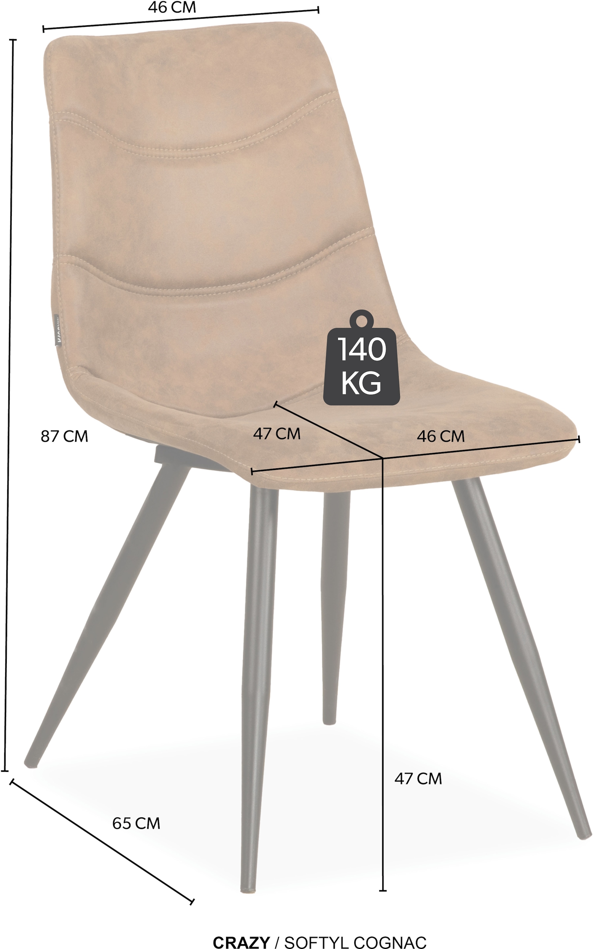 OMG Design Esszimmerstuhl »Crazy« (Set) 1 Stk.Esszimmerstuhl, pflegeleichter Bezug, mit Handgriff