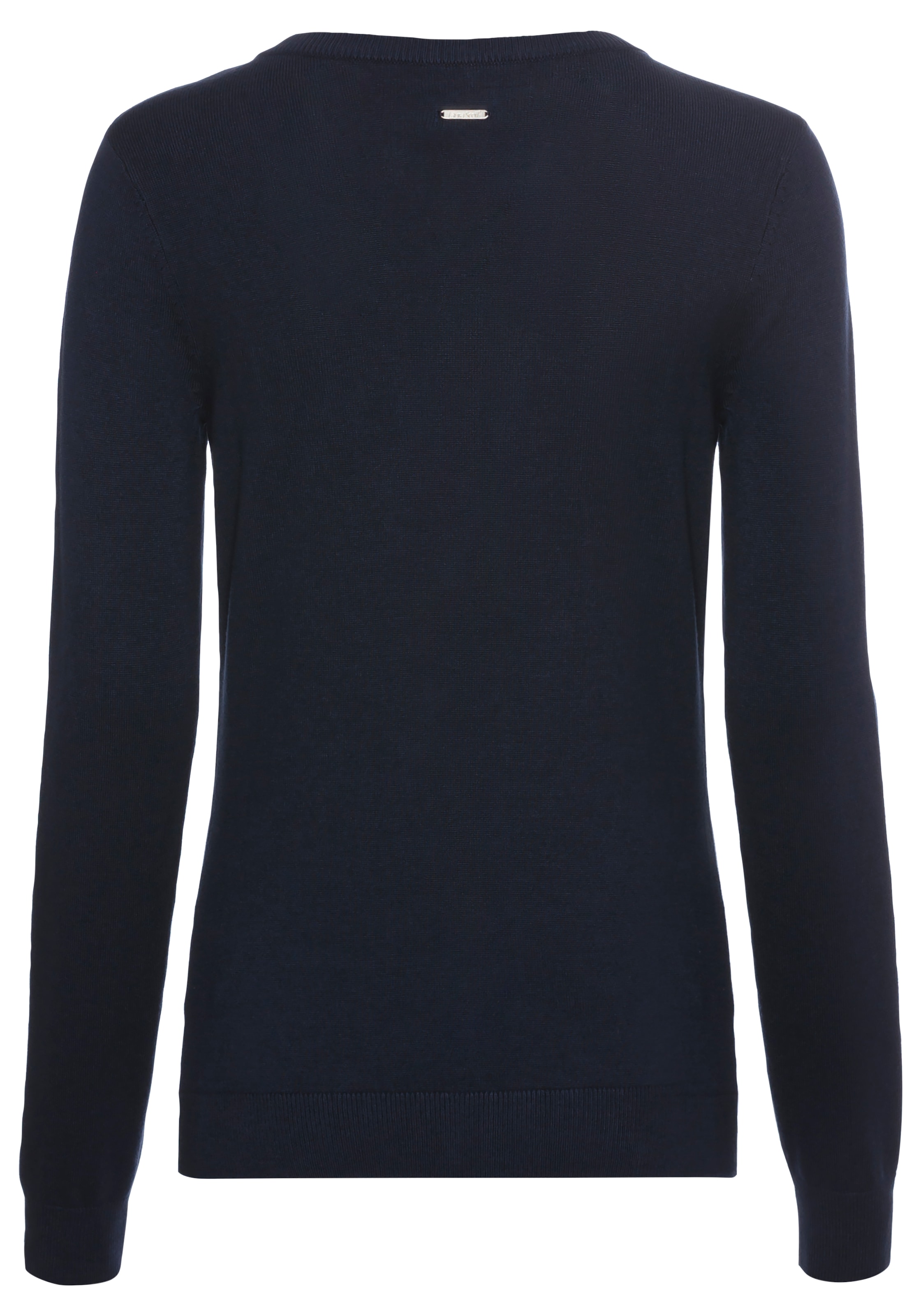 Laura Scott Strickjacke Feinstrick in Basic Fit mit Rundhals und Knopfleiste