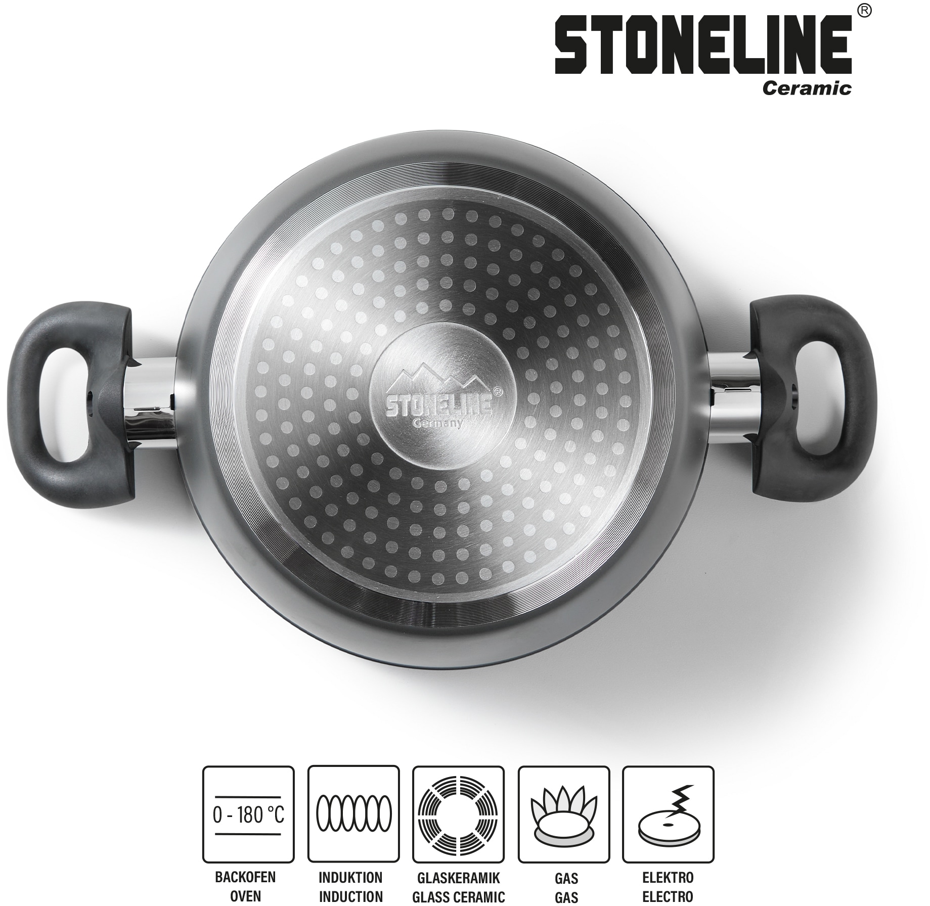 STONELINE Topf-Set »CERAMIC«, Aluminium, (Set, 6 tlg., 1x Bratentopf Ø 24 c günstig online kaufen