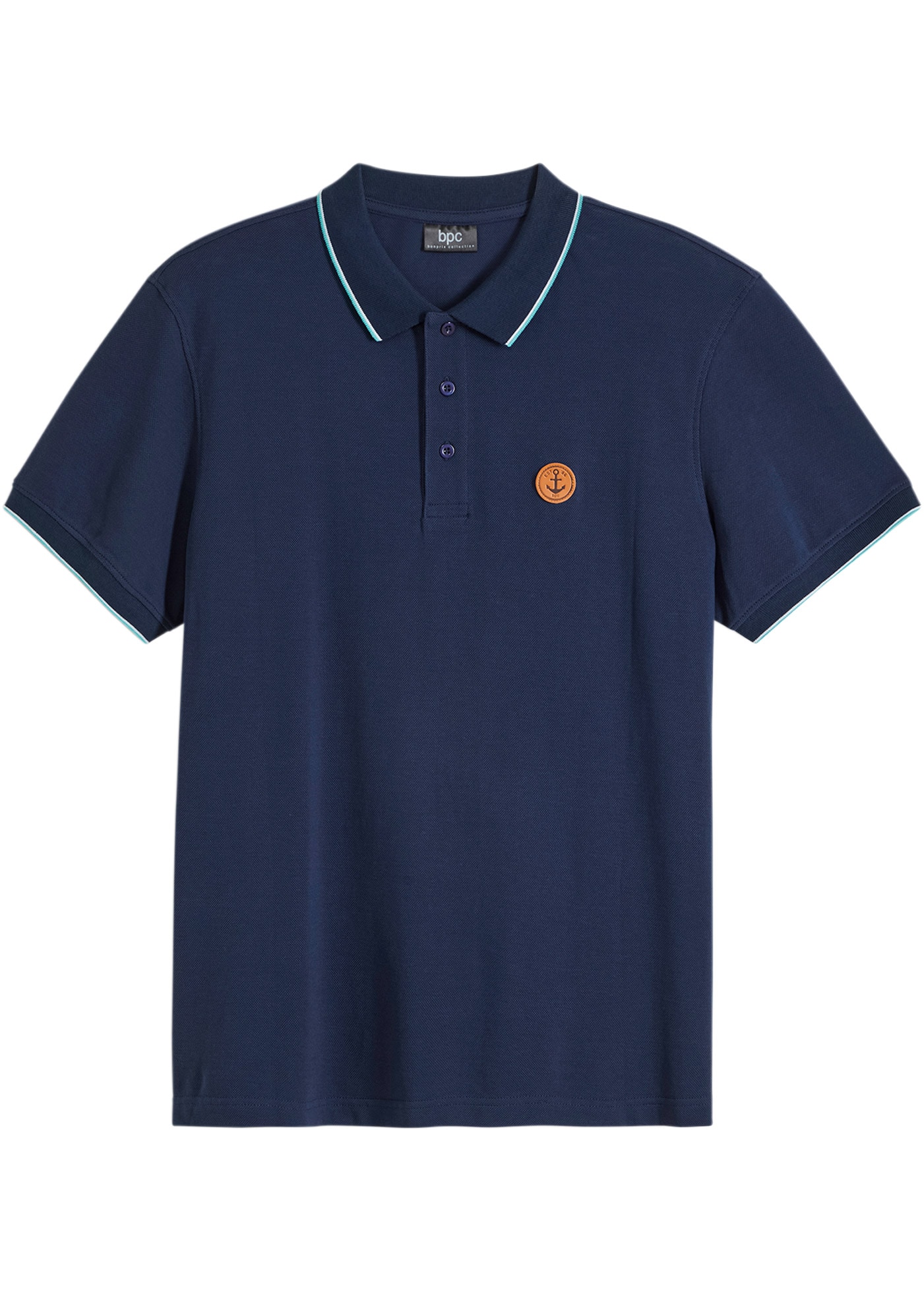 bonprix Poloshirt »Piqué-Poloshirt aus reiner Baumwolle« mit neonfarbenen Details