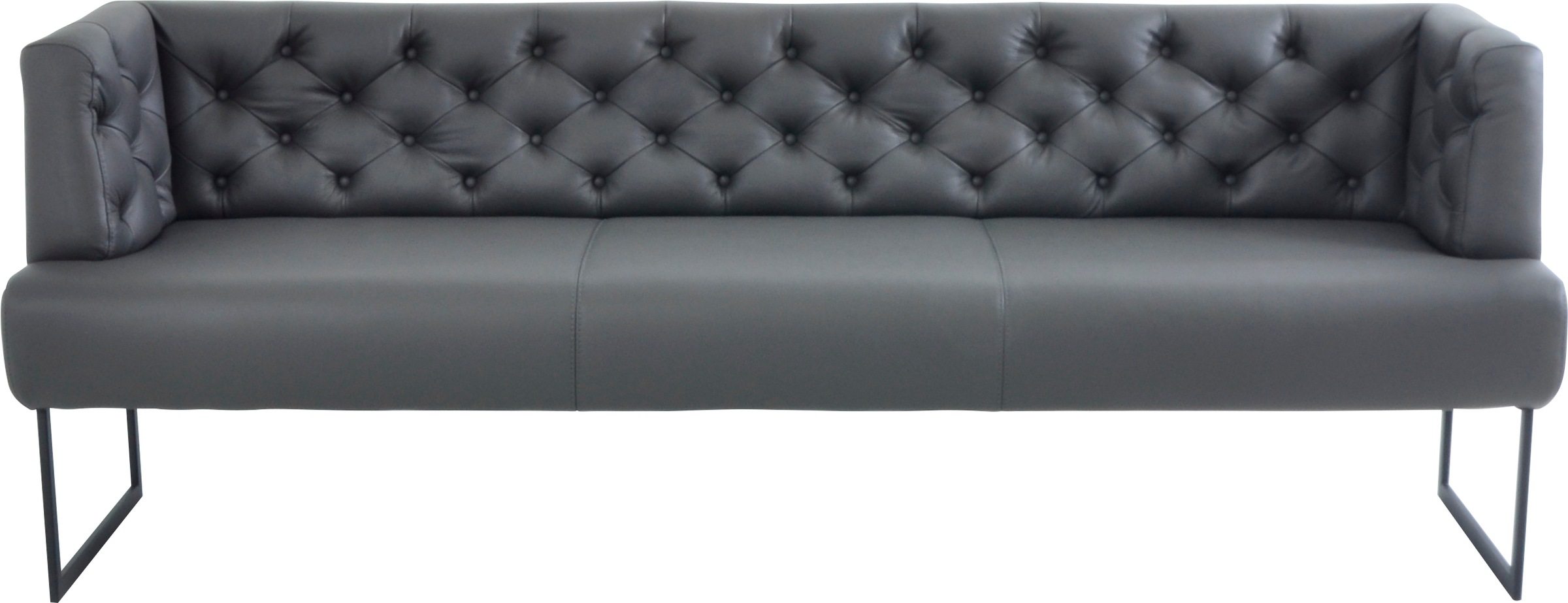 K+W Komfort & Wohnen Polsterbank »Creso«, im modernen Chesterfield-Look, mit schwarzen Kufenfüßen