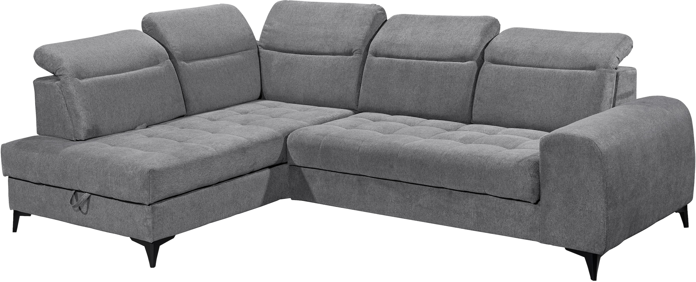 ED EXCITING DESIGN Ecksofa »Rockdale L-Form mit Bettfunktion, Bettkasten« Kopfteilverstellung, Sitztiefenverstellung & USB-Port
