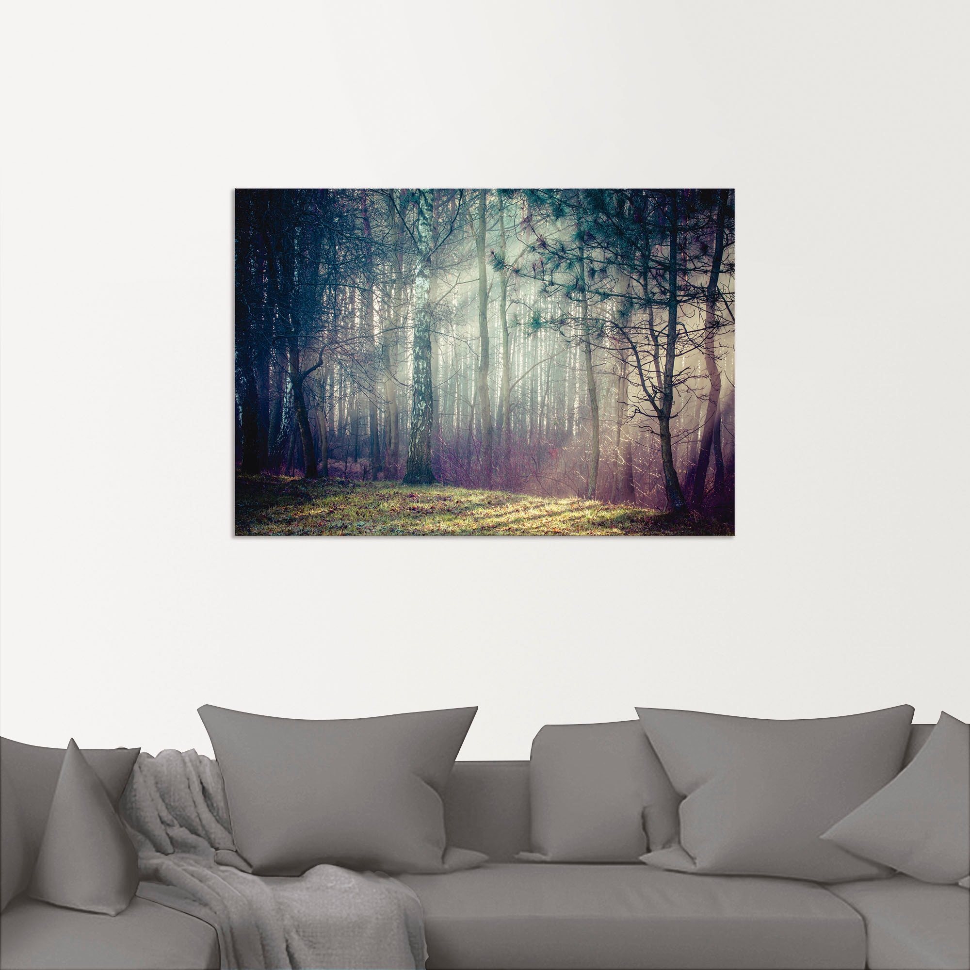 Artland Wandbild "Sonnenstrahlen im Wald", Waldbilder, (1 St.), als Alubild günstig online kaufen