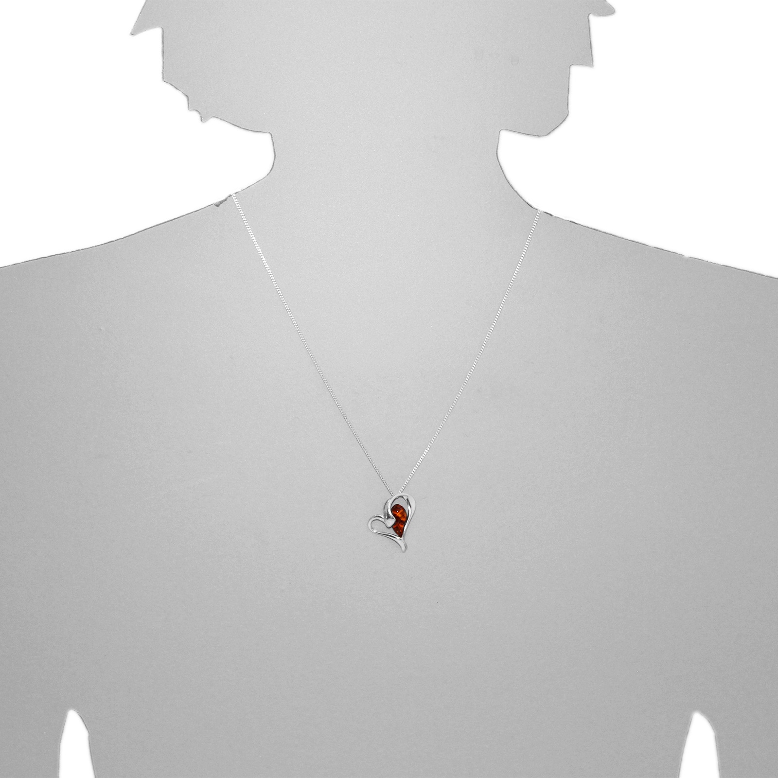 OSTSEE-SCHMUCK Kette mit Anhänger »Ostsee-Schmuck Kette mit Anhänger Gleiter-Herz«, (2 tlg.)