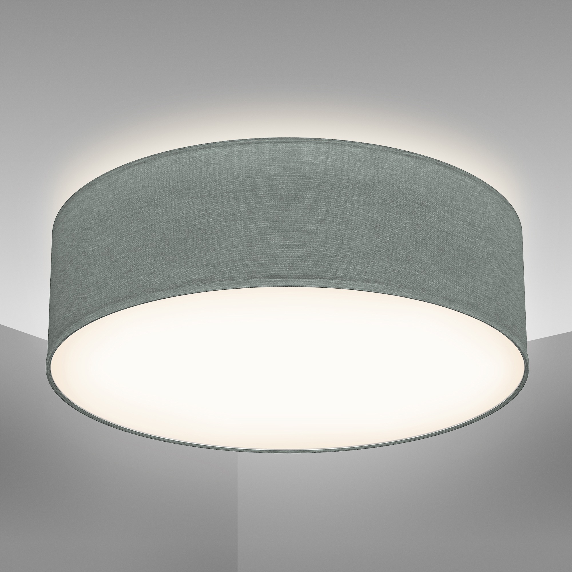 B.K.LICHT Deckenleuchte »BK_SD1215 Deckenlampe mit Stoffschirm, Ø30cm, E27-Fassung« E27 1 Stk. Grau, 1-Flammig, Ohne Leuchtmittel grau