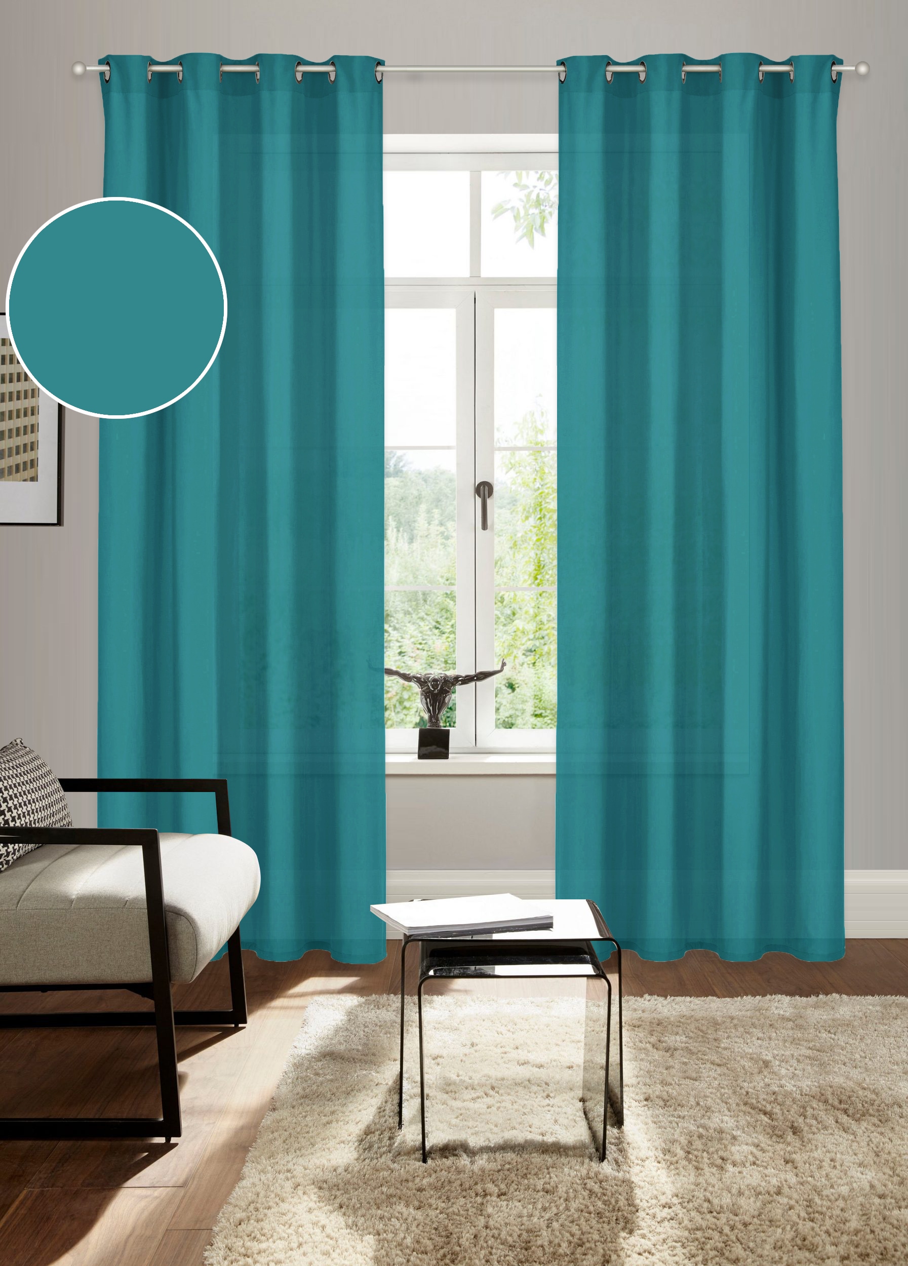 Bruno Banani Vorhang »Lagan« Ösen 2 Stk. tlg. 2-er Set, gewebt, Microfaser, günstig online kaufen