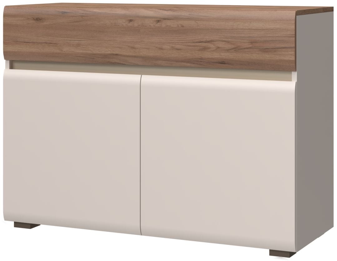 Places of Style Kombikommode »Invictus, 118oder 176/85/45cm (B/H/T), kratzfeste UV Lackierung«, (Soft-Close Funktion, höhenverstellbare Füße), 2trg., mit 1 Schublade, moderne grifflose Optik, FSC-zertifiziert