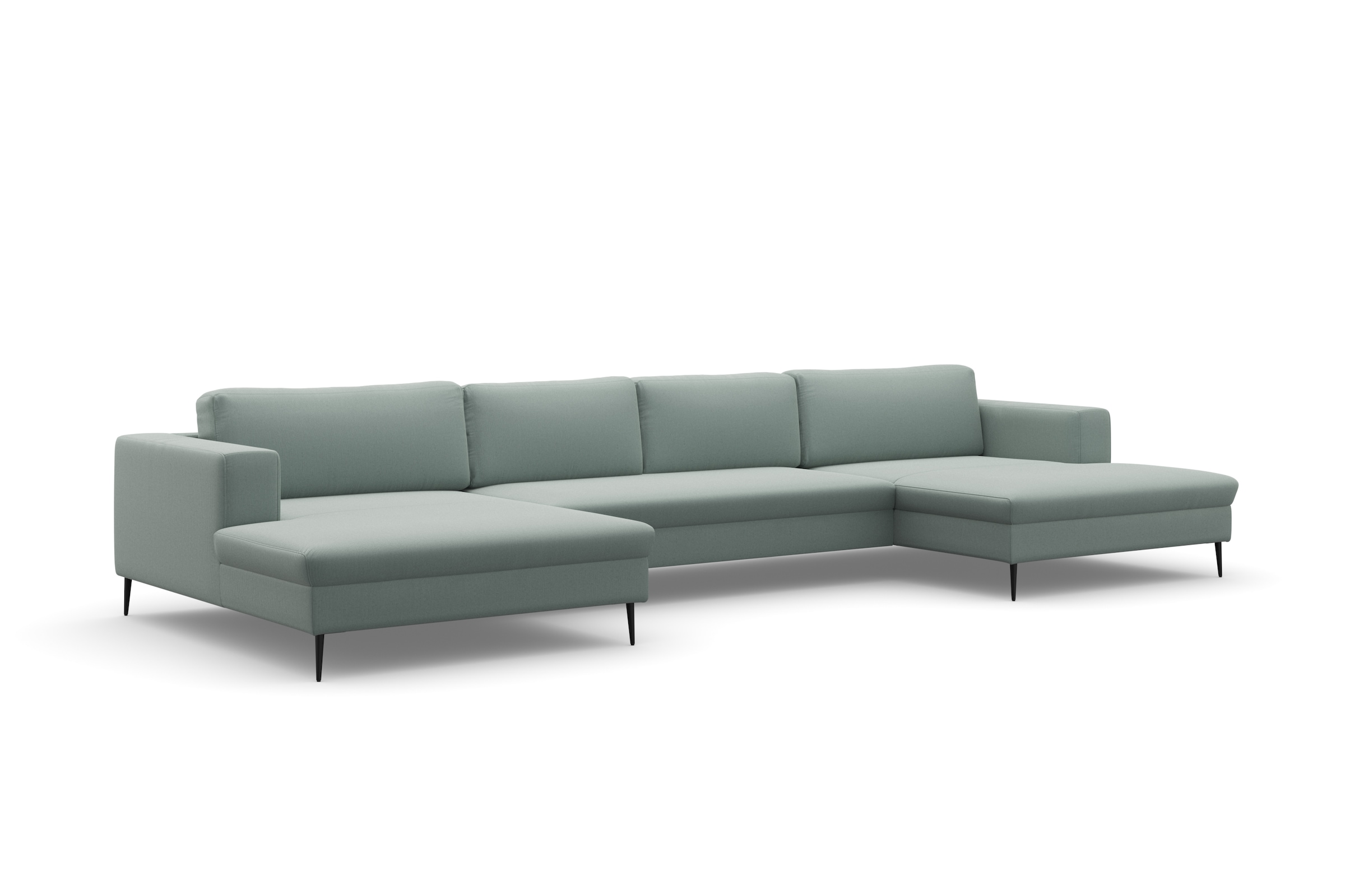 DOMO collection Wohnlandschaft »Modica U-Form«, XXL, in moderner Optik mit, 2 großzügigen Recamieren, auch in Cord
