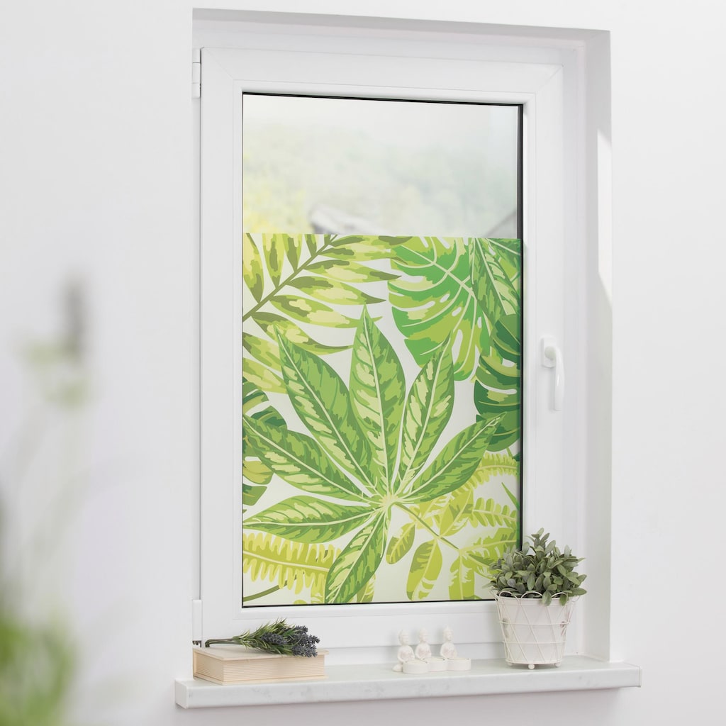 LICHTBLICK ORIGINAL Fensterfolie »Blätter«, 1 St., blickdicht, strukturiertKlebepunkte