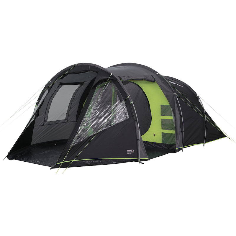 HIGH PEAK Tunnelzelt »Paros 5« 5 Personen Set, mit Transporttasche dunkelgrau/grün