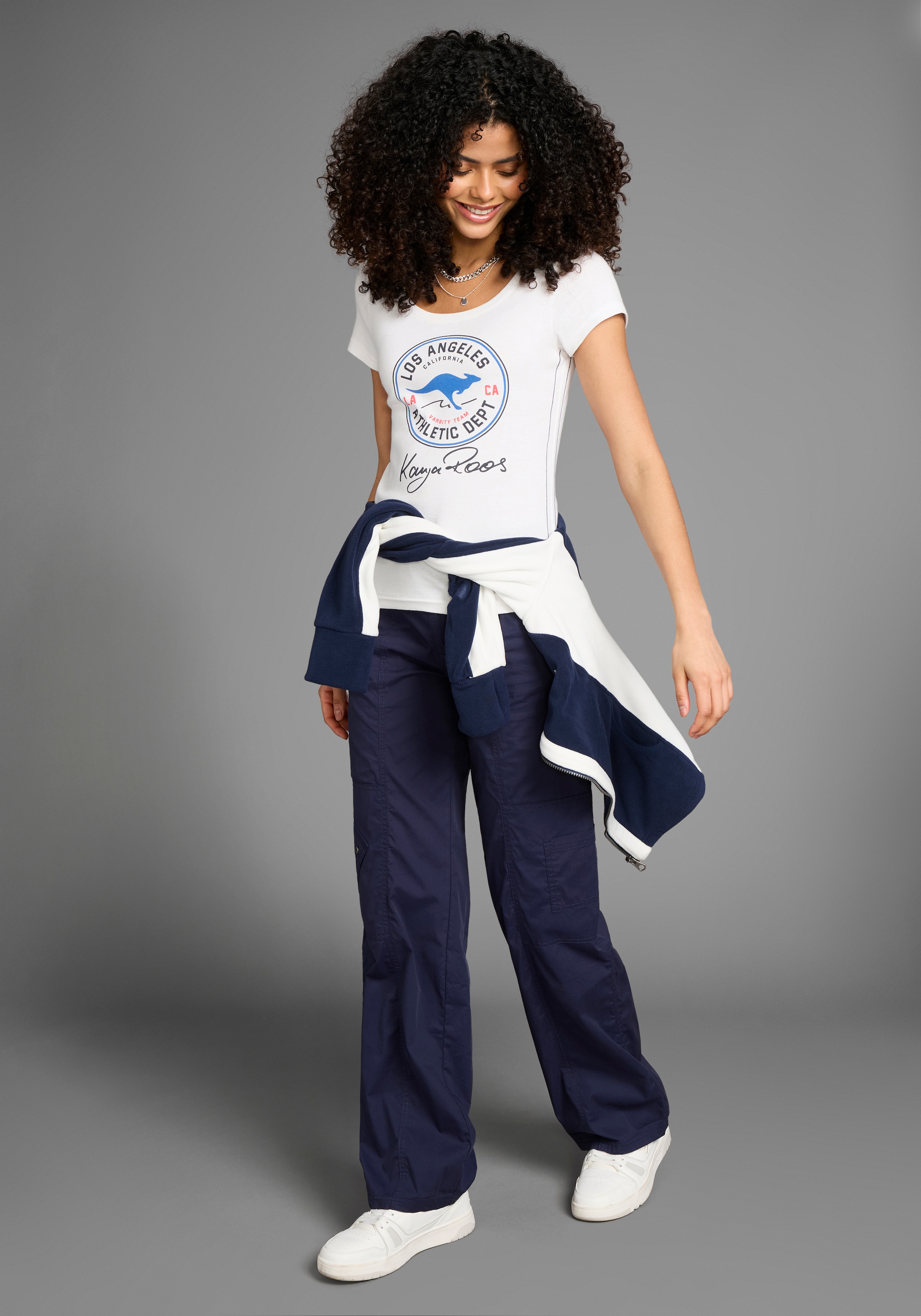 KangaROOS T-Shirt Kurzarm,  sehr figurbetont,  im Vintage-Design,  Rundhalsausschnitt