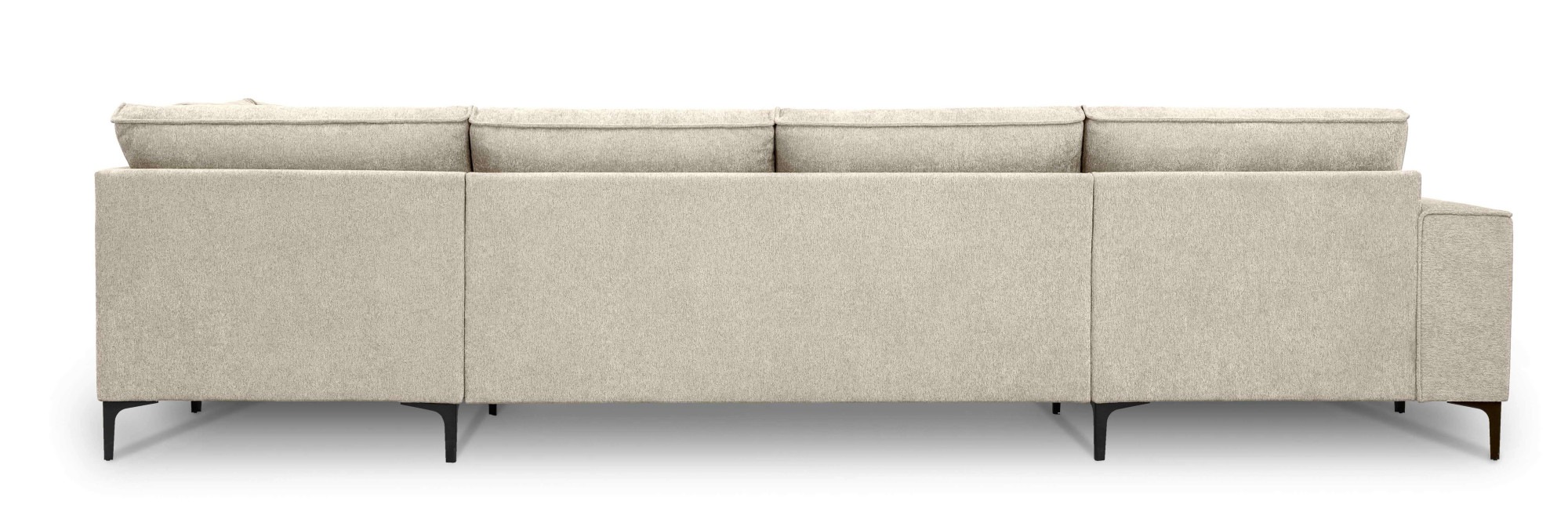 Places of Style Wohnlandschaft »XXL Sofa Oland, Struktur, Flachgewebe, Luxus-Microfaser, Boucle«, U-Form, 345 cm, Wellenunterfederung, Skandi-Design, Metallfüße