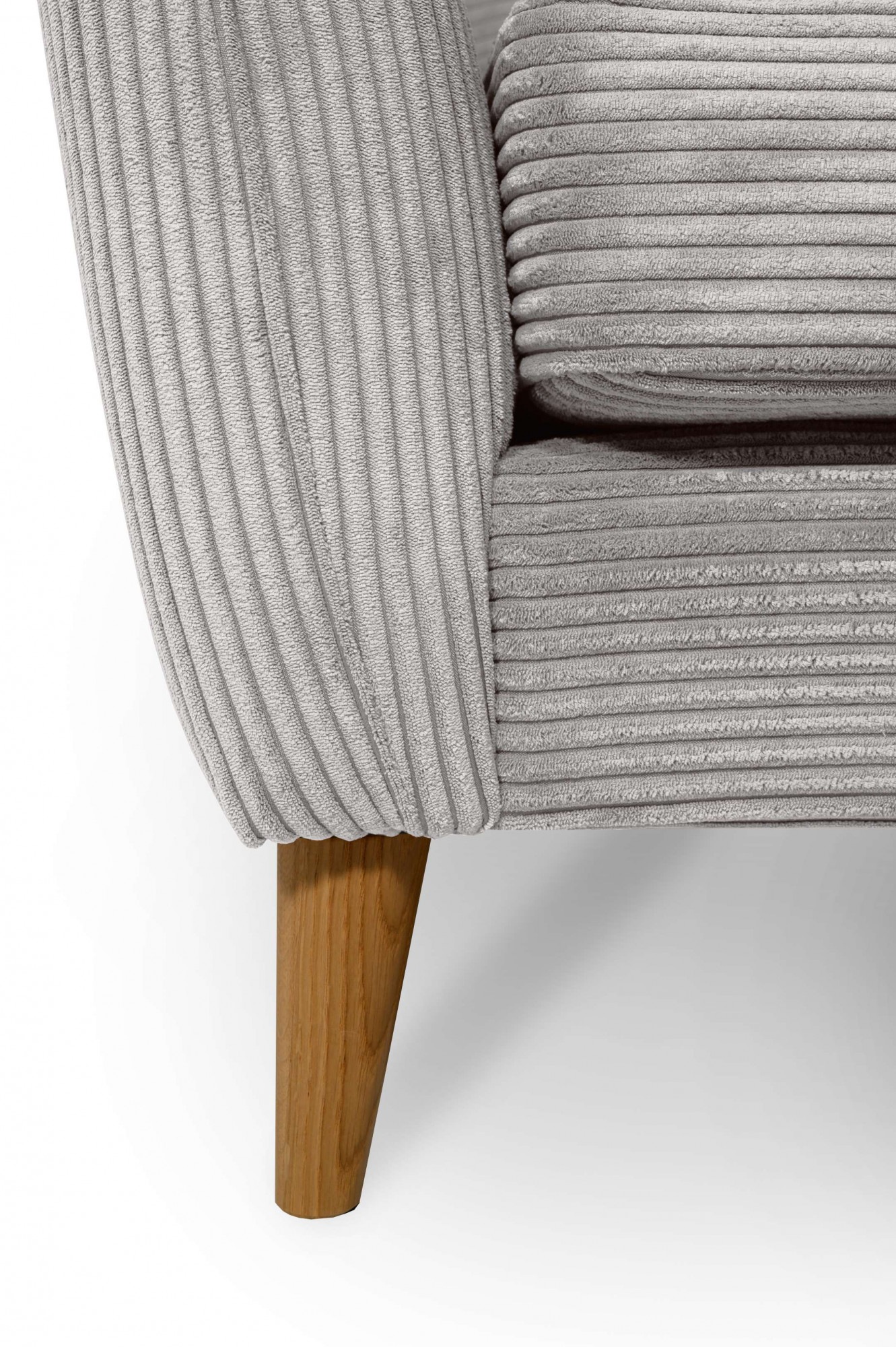 Home affaire 3-Sitzer »MARSEILLE 3er Sofa 206 cm, Cord, Flachgewebe, Struktur, Webstoff«, Massivholzbeine Eiche, Landhausstil, Wellenunterfederung