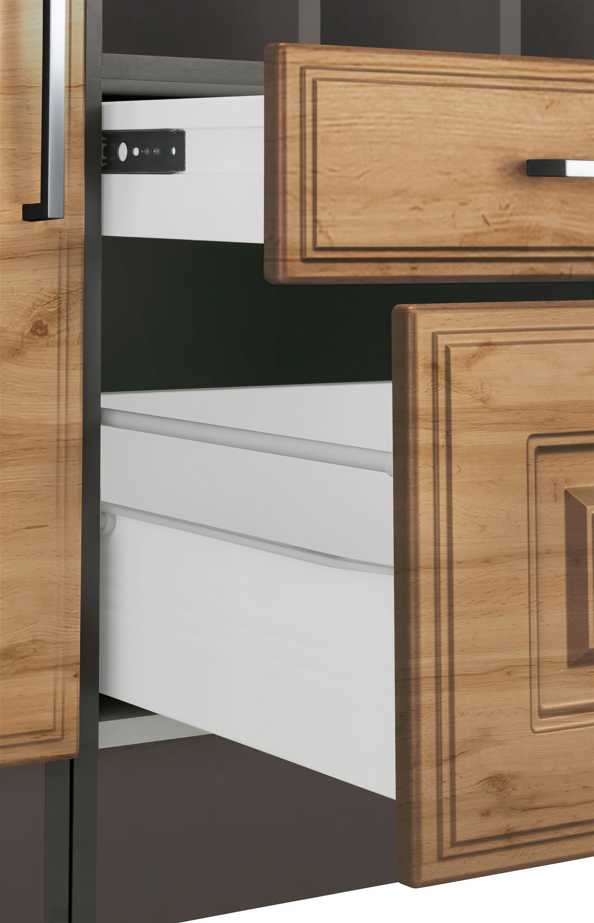KOCHSTATION Unterschrank »KS-Stockholm«, 150 cm breit, hochwertige MDF-Fronten mit Fräsung, viel Stauraum